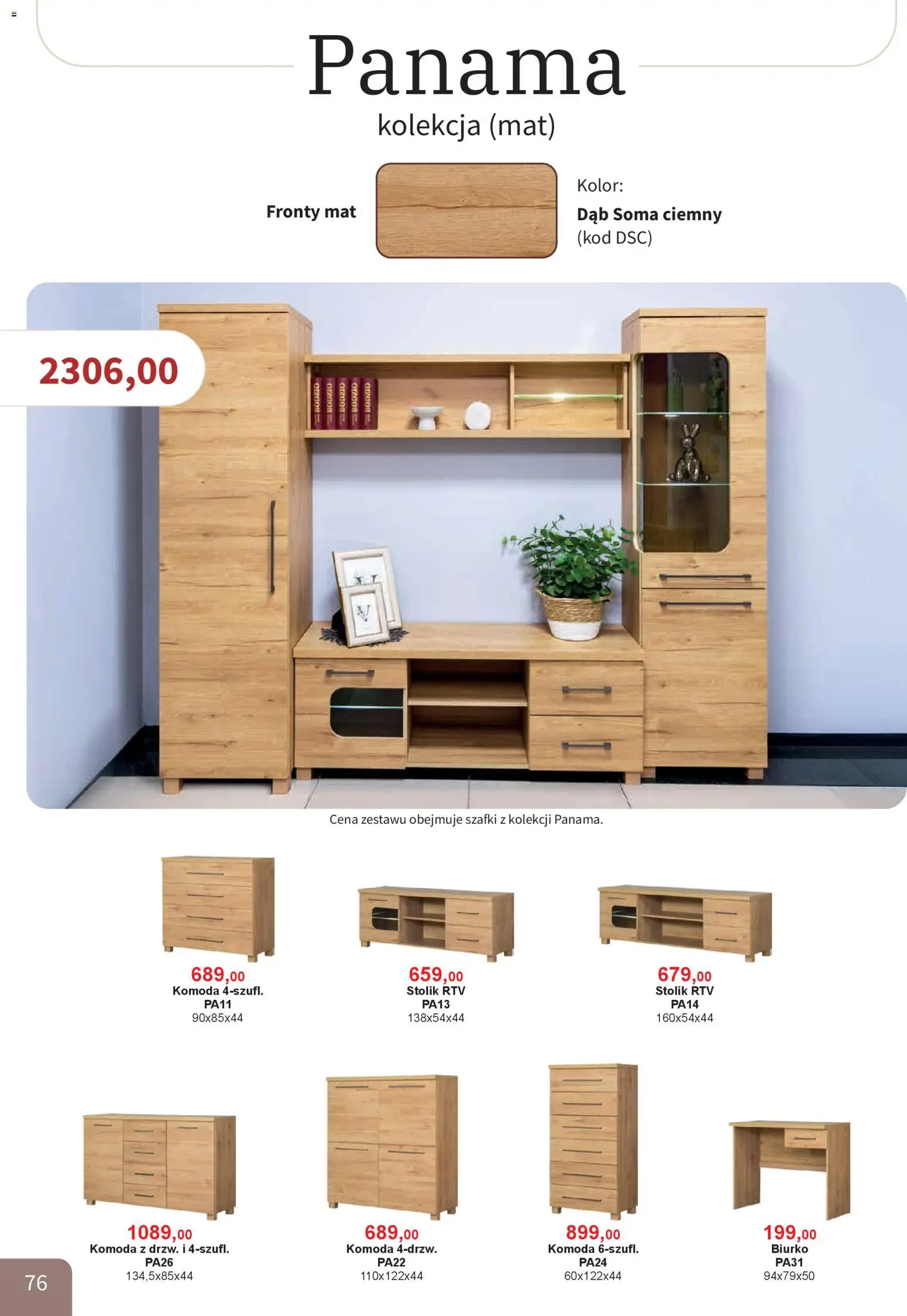 Bodzio Katalog od 01.04.2026 | Strona: 76 | Produkty: Komoda, Biurko