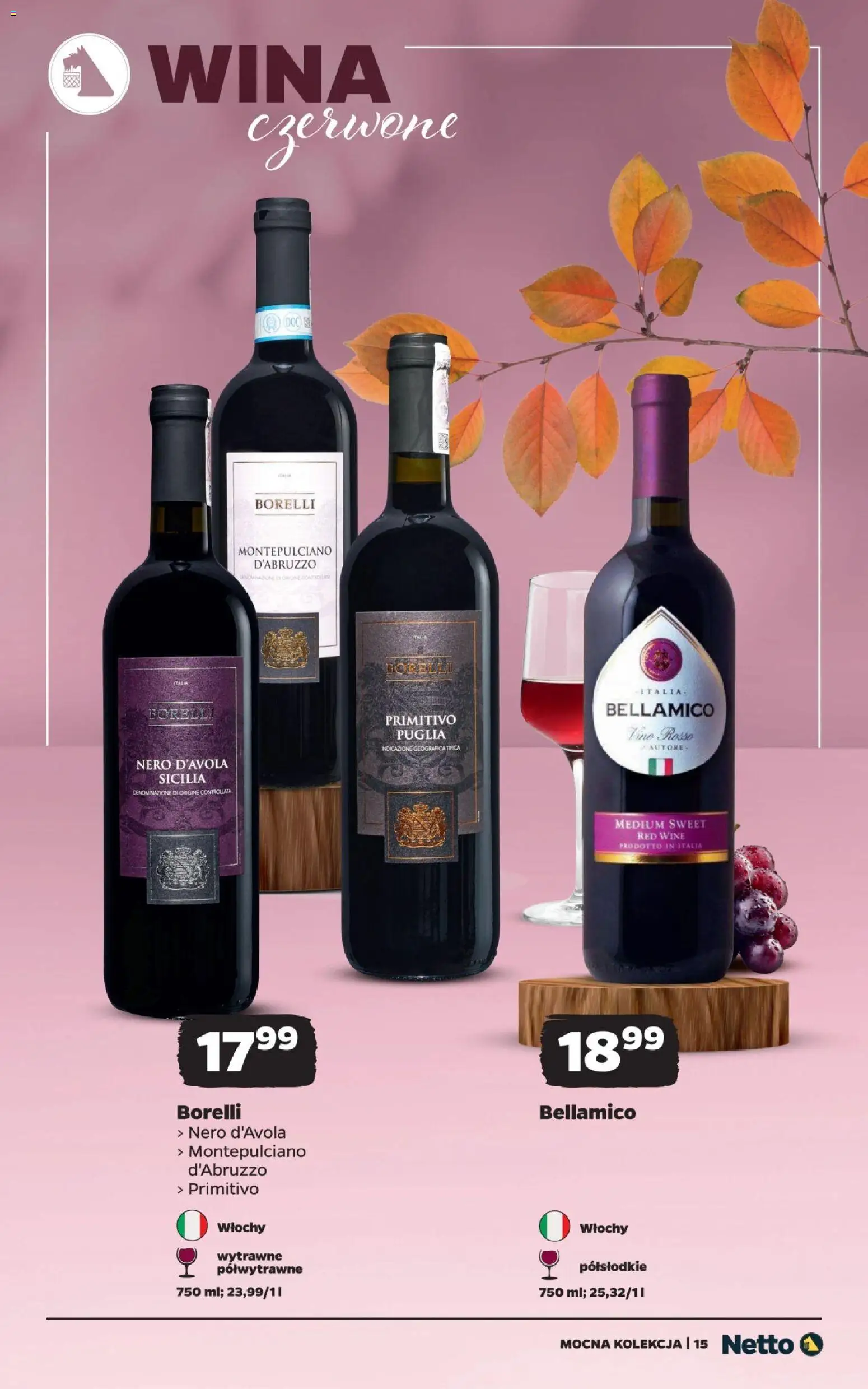 Netto gazetka - Mocna Kolekcja od 12.10.2026 | Strona: 15 | Produkty: Primitivo, Wina czerwone
