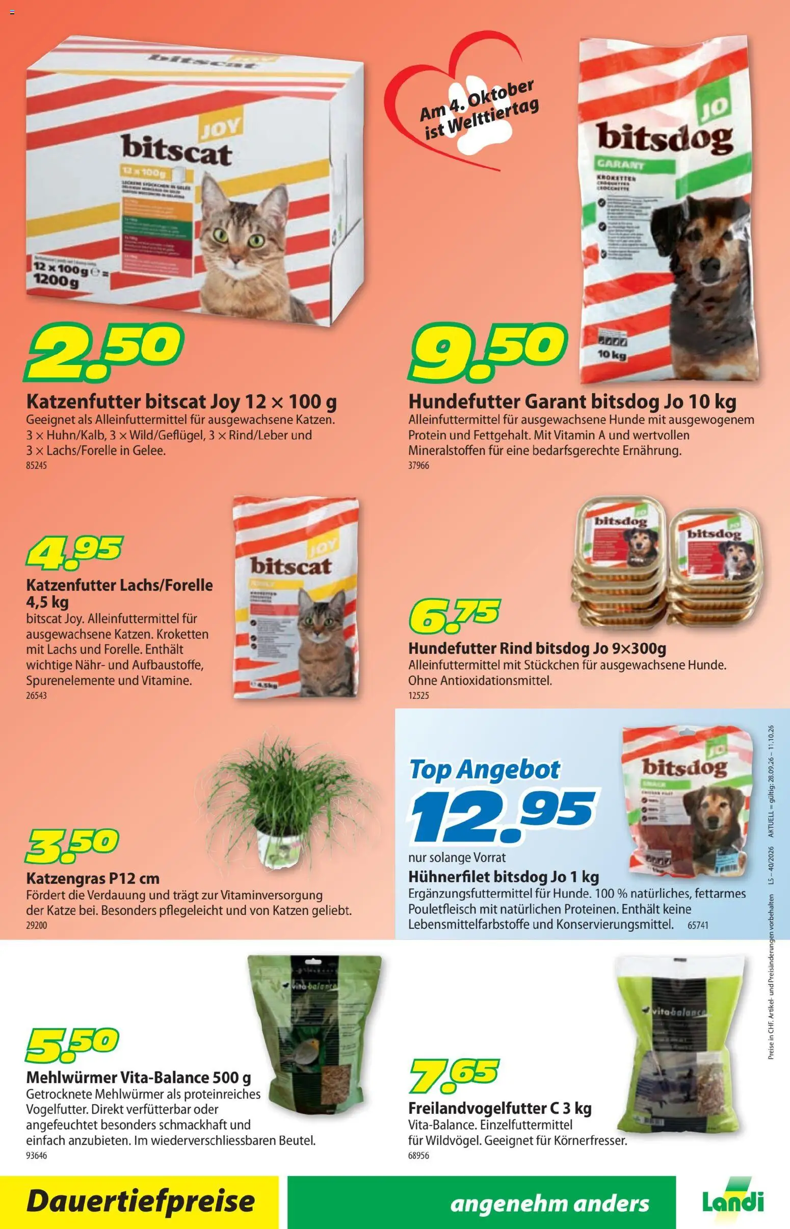 Landi ( Deaktivovane pre Letakomat )  aktionen – gültig ab 28.09.2026 | Seite: 16 | Produkte: Hundefutter, Lachs, Top