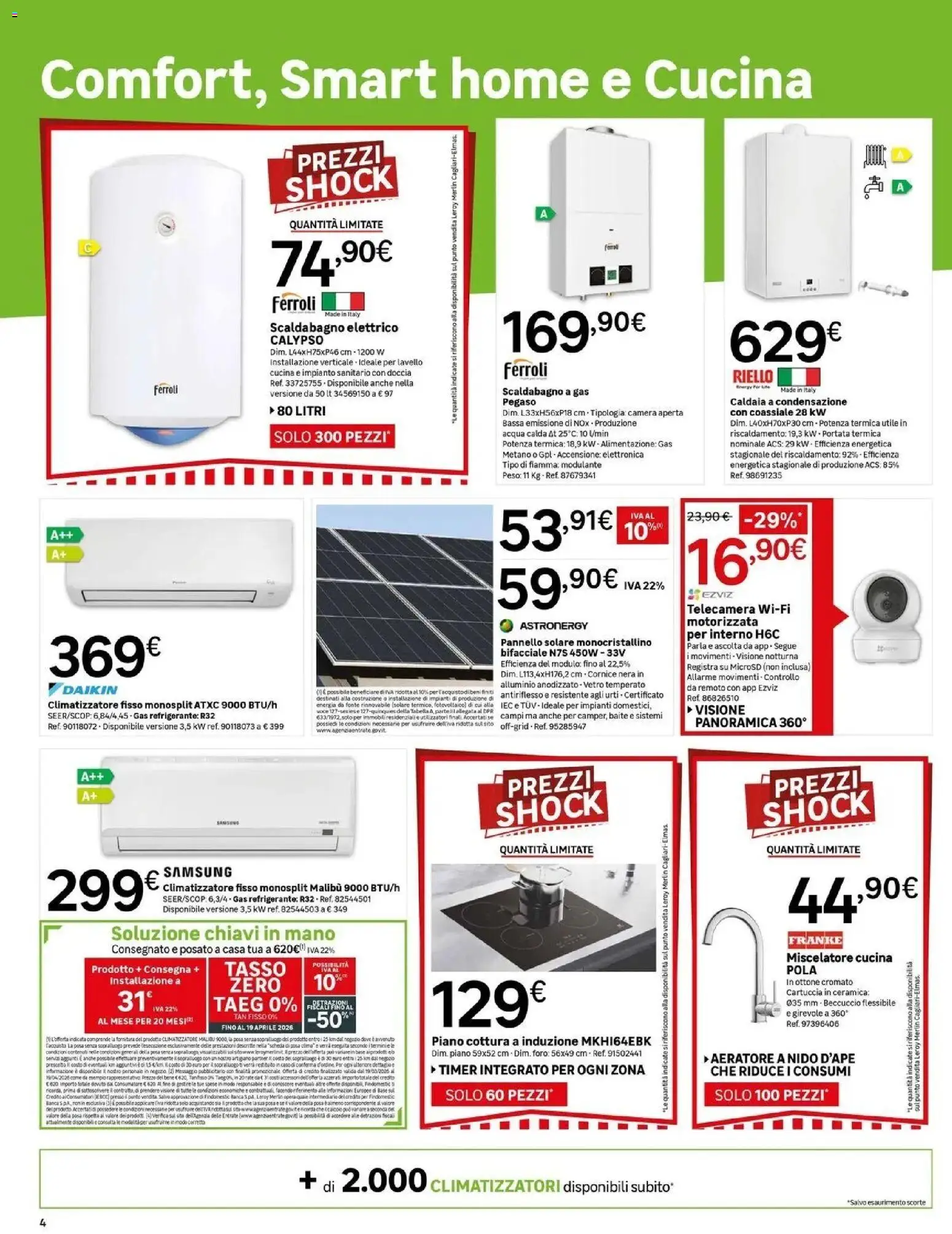 Volantino Leroy Merlin del 19.03.2026 | Pagina: 4 | Prodotti: Caldaia, Acqua, Lavello, Alluminio