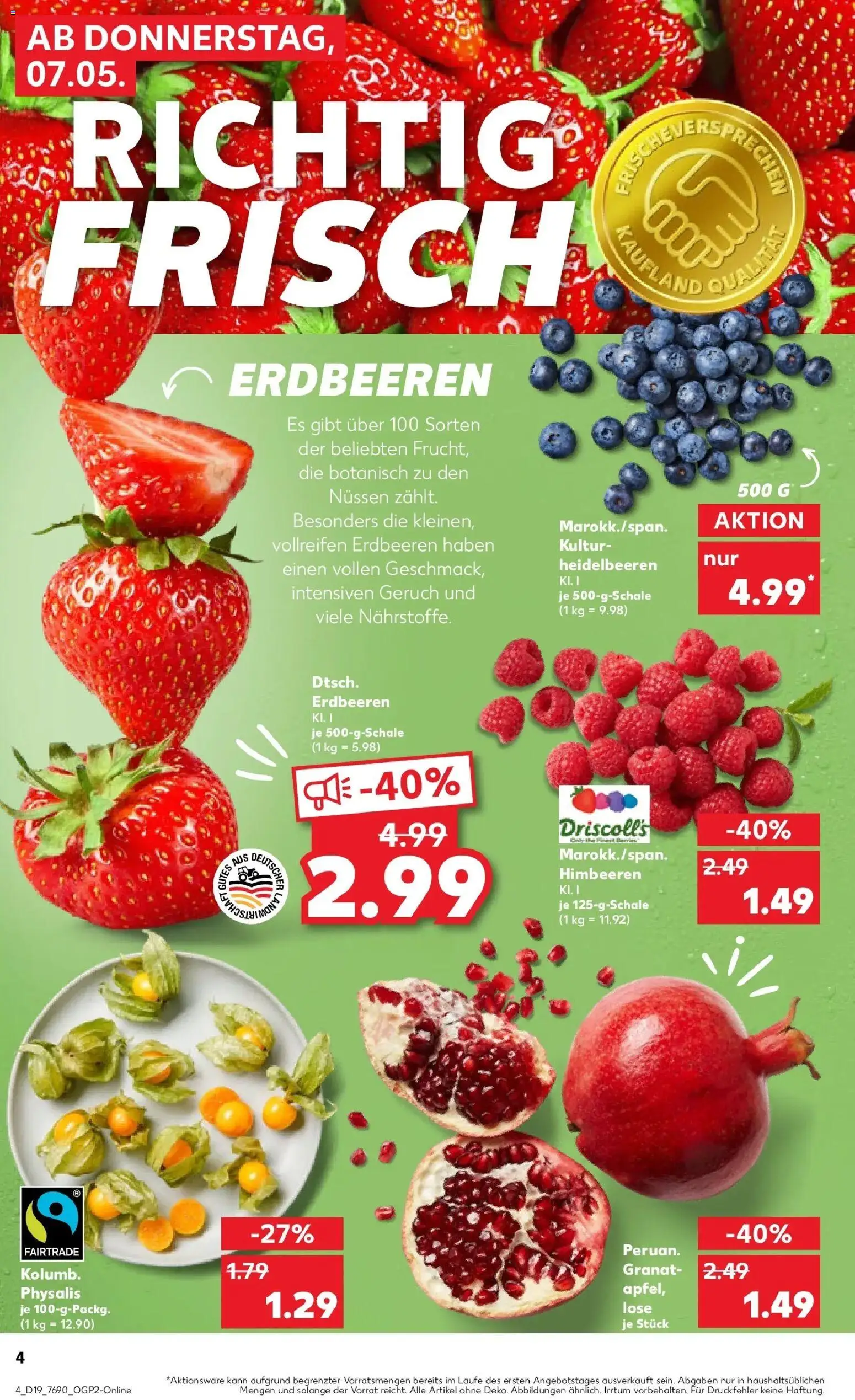 Prospekt Kaufland ab 04.05.2026 » Angebote Online zum Blättern | Seite: 9 | Produkte: Himbeeren, Heidelbeeren, Erdbeeren