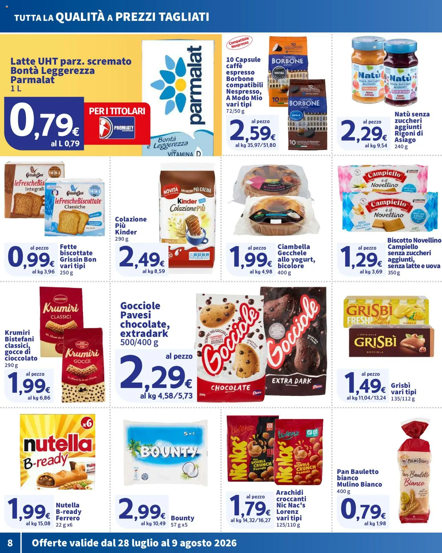 Volantino SIGMA del 28/07/2026 | Pagina: 8 | Prodotti: Crema, Caffè, Cioccolato, Arachidi
