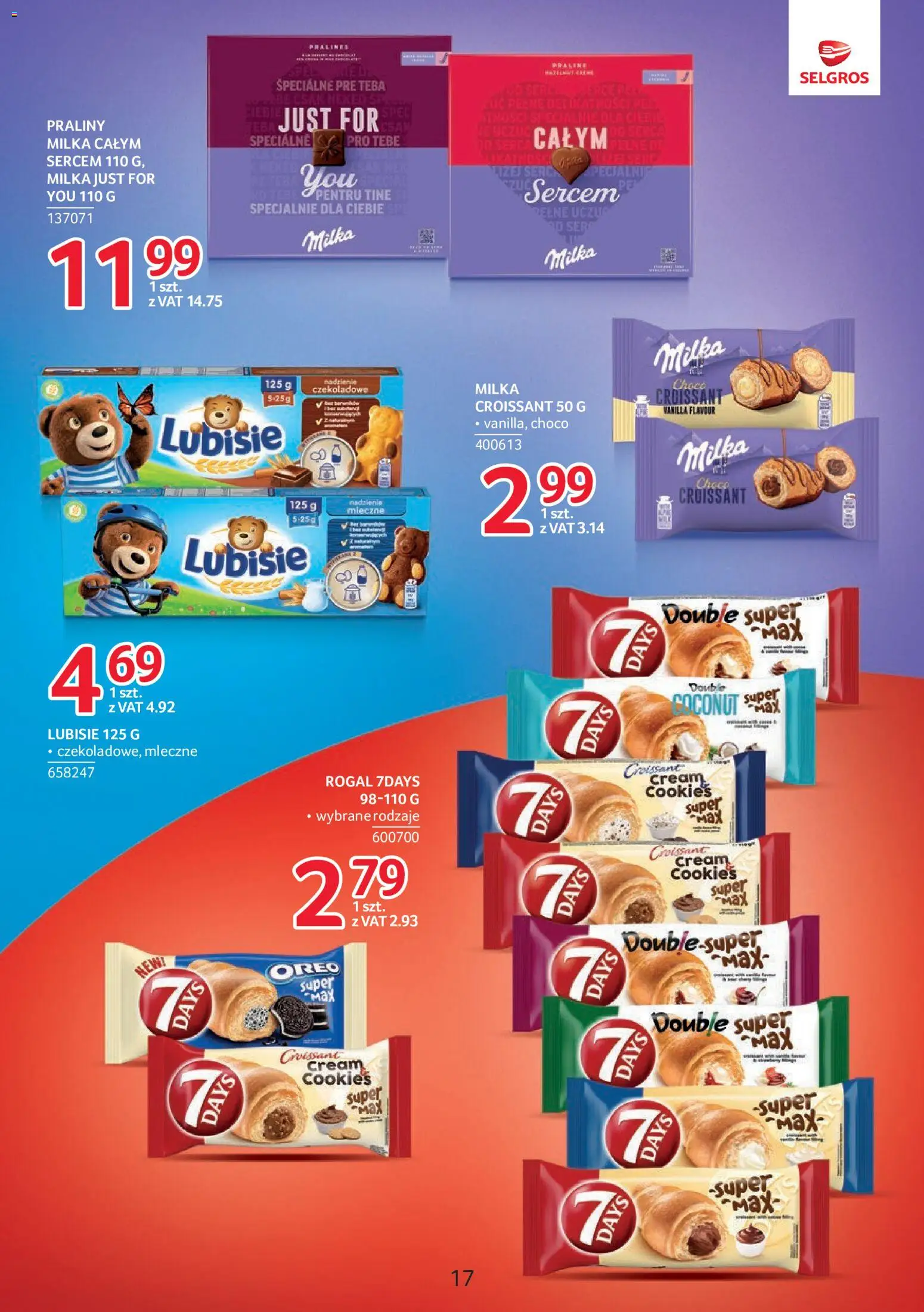 Selgros cash&carry gazetka - Markowe produkty od 07.05.2026 | Strona: 17 | Produkty: Praliny, Milka