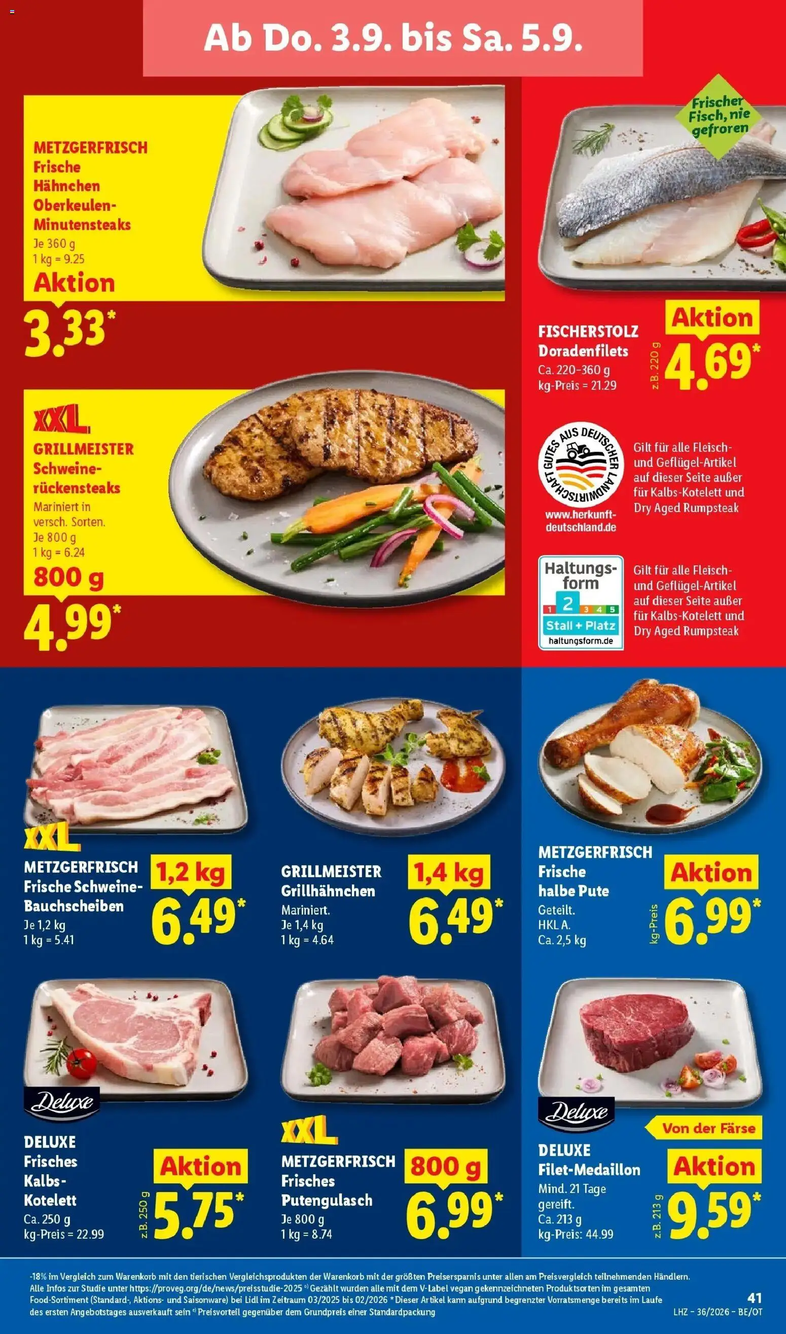 Lidl Prospekt Senftenberg (ab 31.08.2026) zum Blättern » Angebote | Seite: 65 | Produkte: Rumpsteak, Pute, Hahnchen, Fleisch