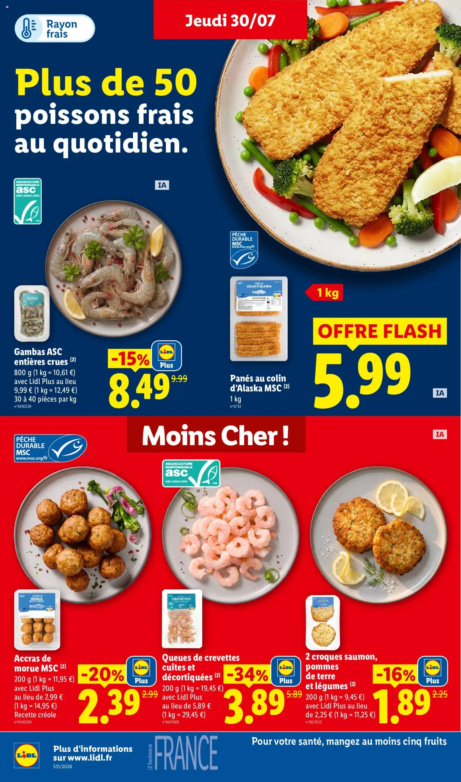 {H1} | Page: 10 | Produits: Crevettes, Accras de morue, Poissons, Morue