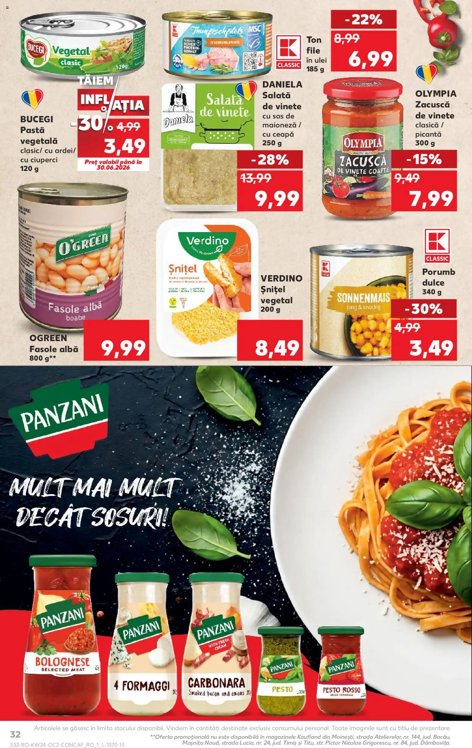 Noul catalog Kaufland – valabil de la 10.06.2026 | Pagină: 32 | Produse: Ciuperci, Porumb, Fasole albă, Maioneză