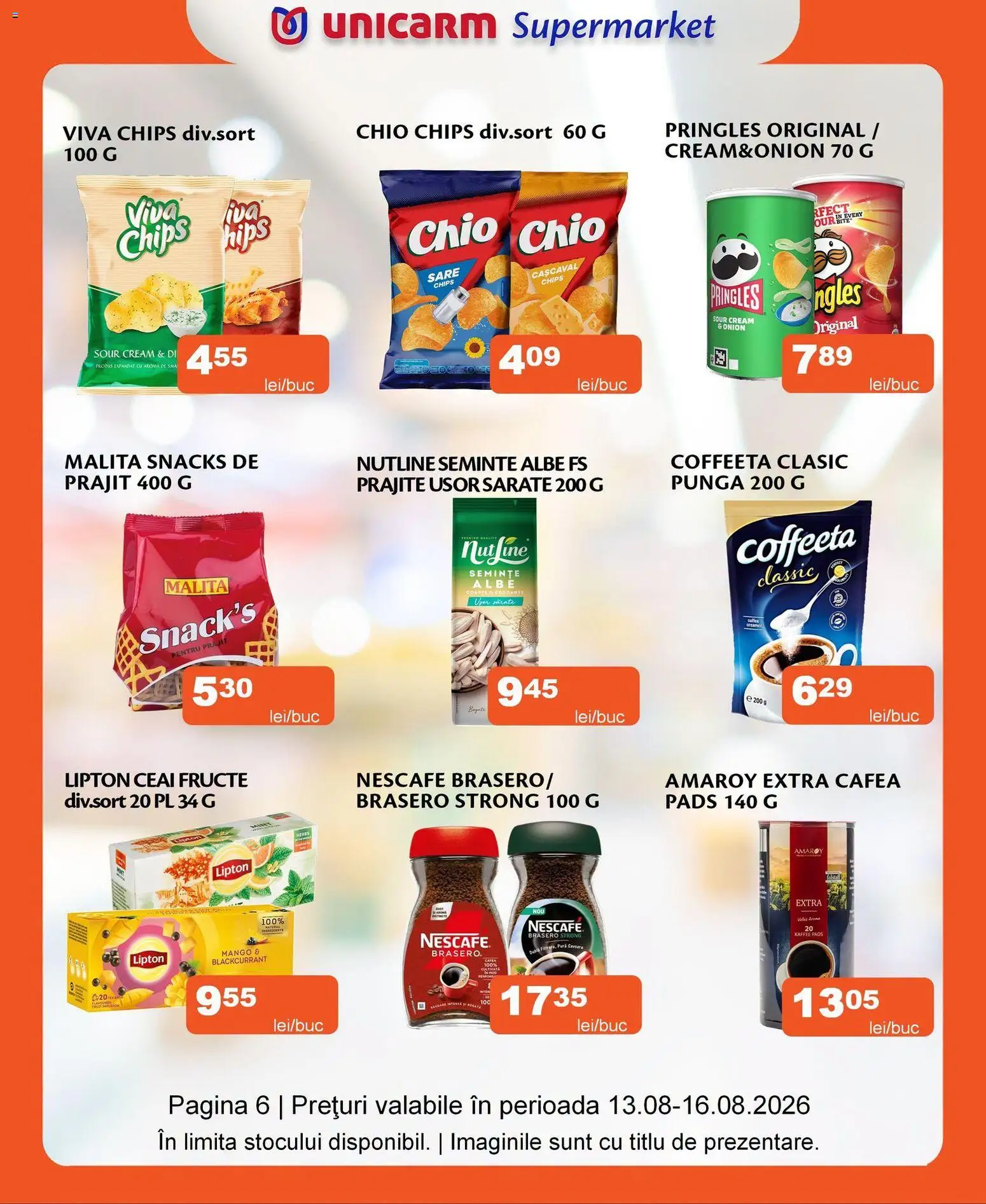 Noul catalog Unicarm – valabil de la 13.08.2026 | Pagină: 6 | Produse: Pungă, Semințe, Cafea, Fructe