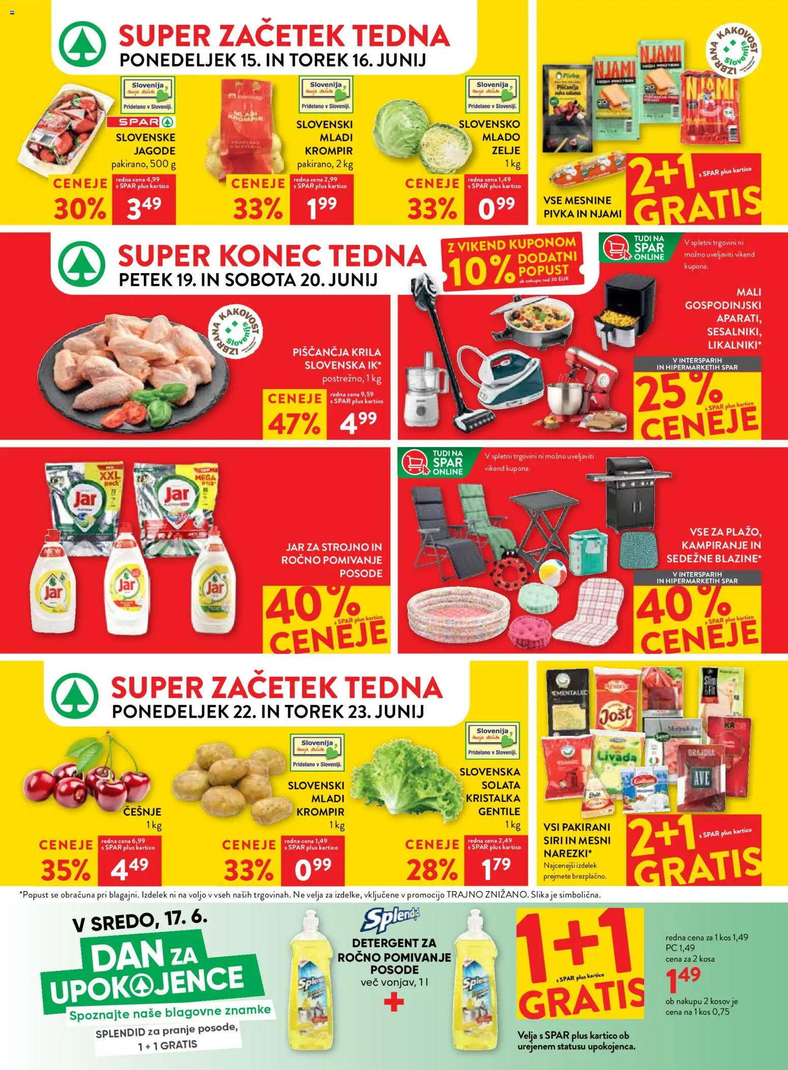 Novi Spar katalog ponudbe – veljaven od 17.06.2026 | Stran: 46 | Izdelki: Detergent, Jagode, Krompir, Zelje