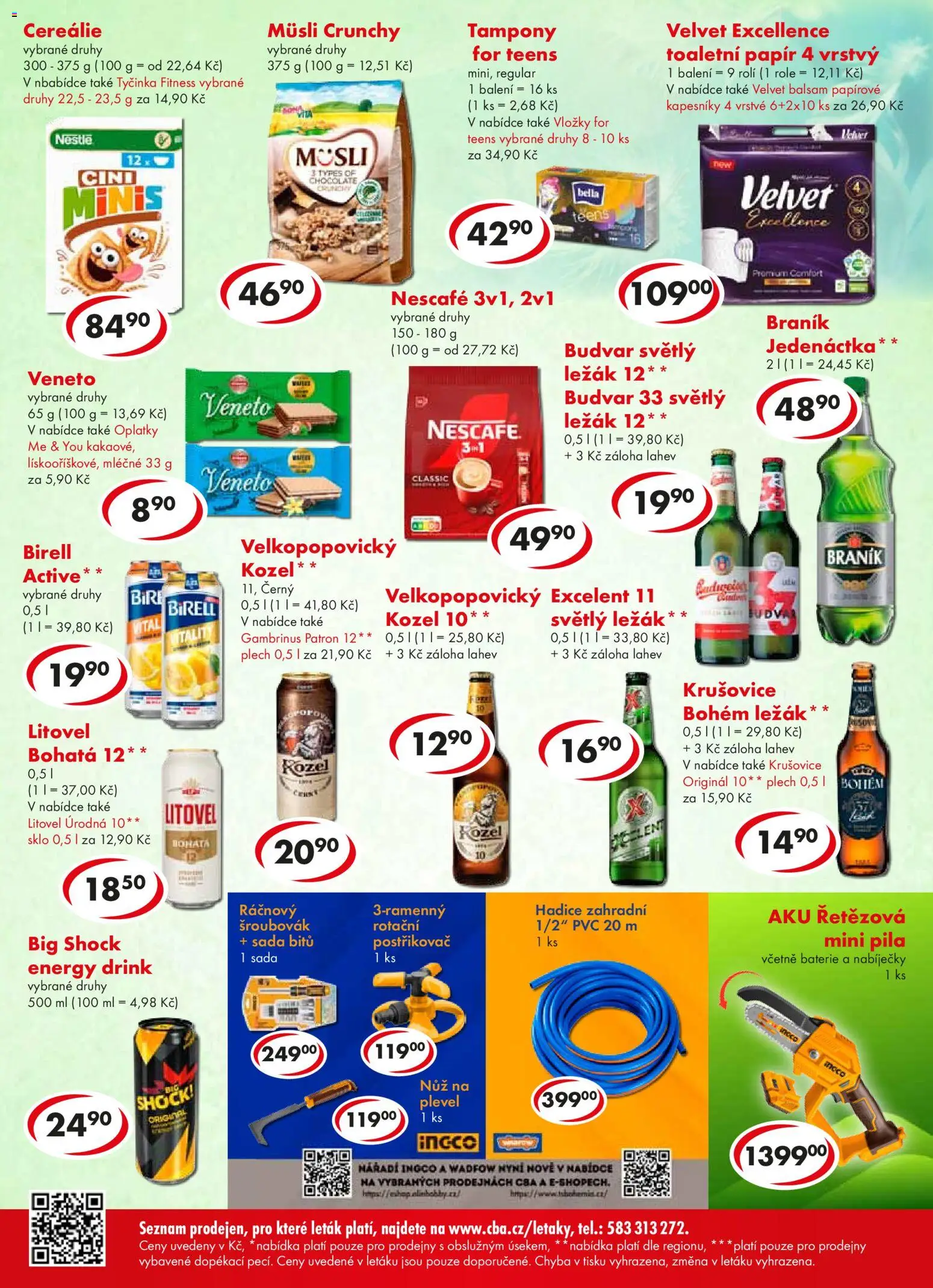 CBA leták od 15.04.2026 | Strana: 4 | Produkty: Braník, Budvar 33, Sada bitů, Postřikovač