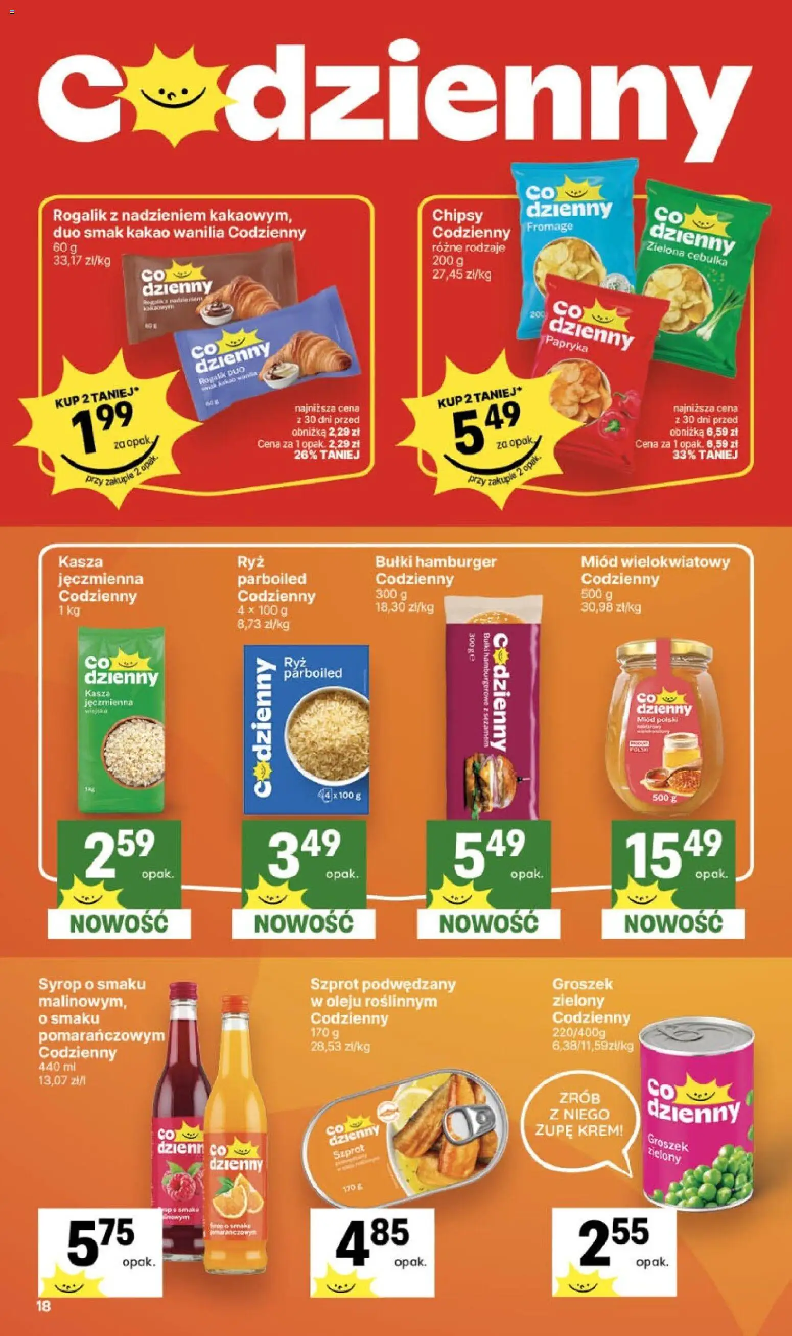 Delikatesy Centrum gazetka od 08.10.2026 | Strona: 18 | Produkty: Syrop, Kakao, Miód wielokwiatowy, Krem