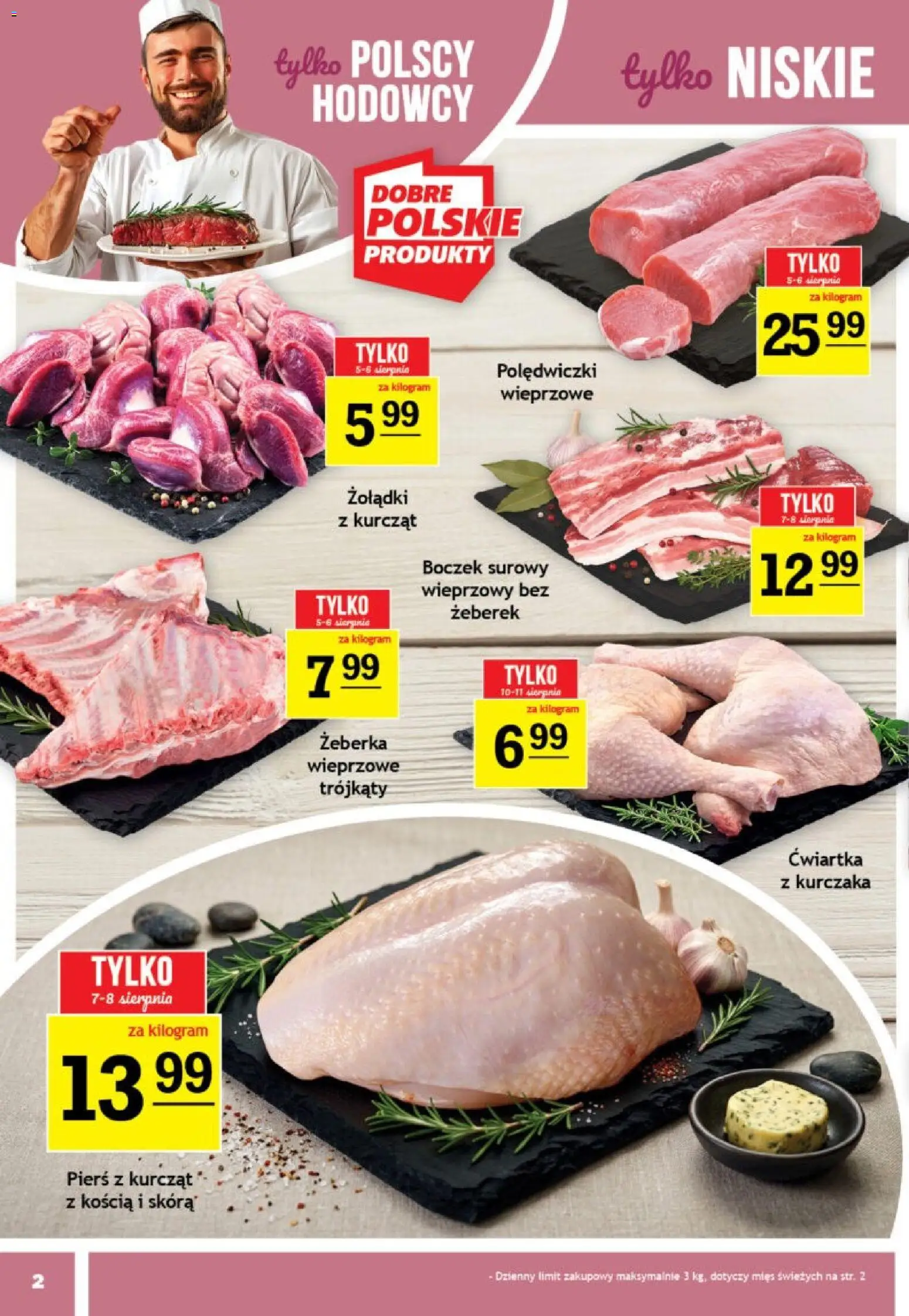 Gram Market gazetka od 05.08.2026 | Strona: 2 | Produkty: Boczek, Boczek surowy, Ćwiartka z kurczaka