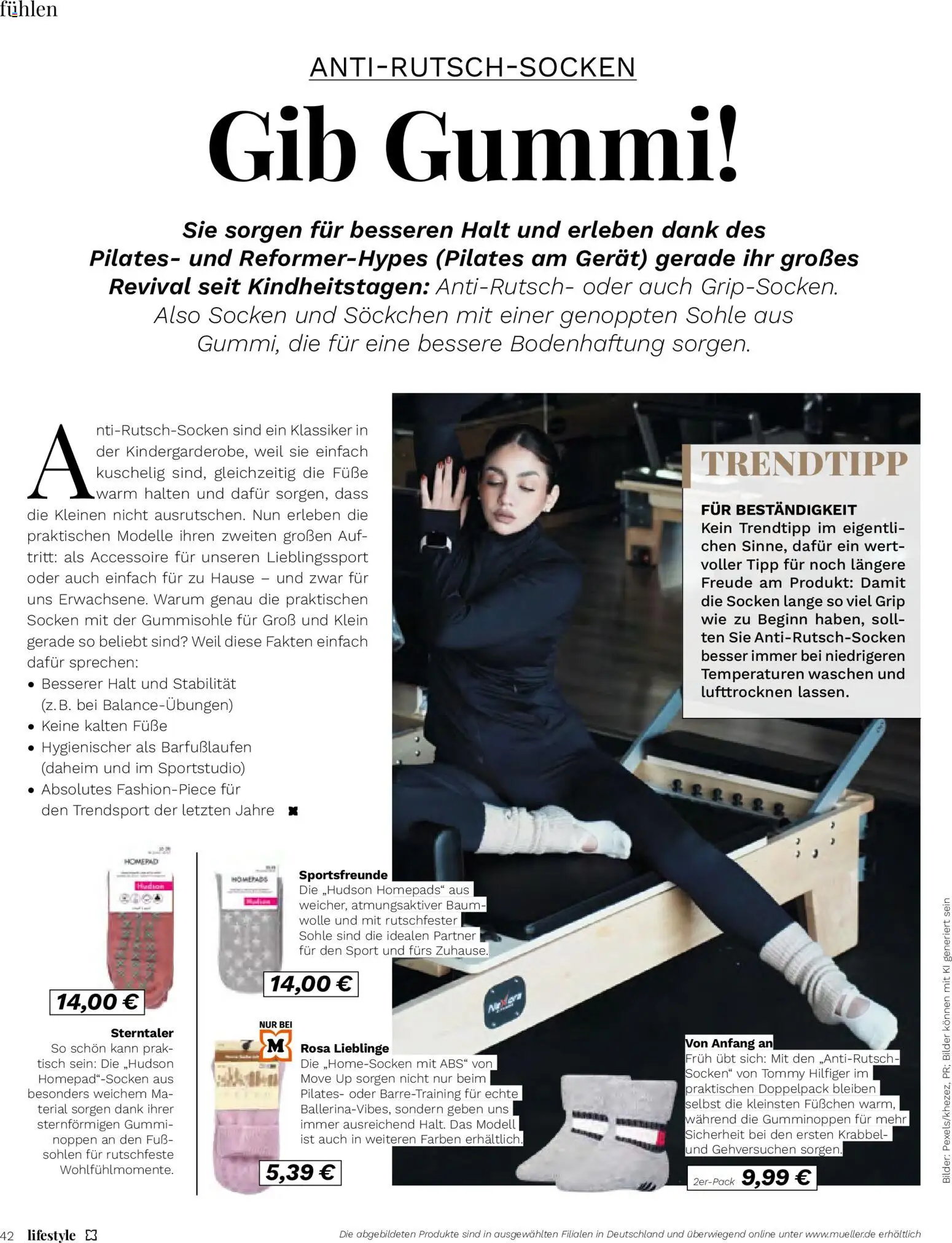 Müller Lifestyle – gültig ab 01.09.2026 | Seite: 42 | Produkte: Tisch, Bilder, Socken