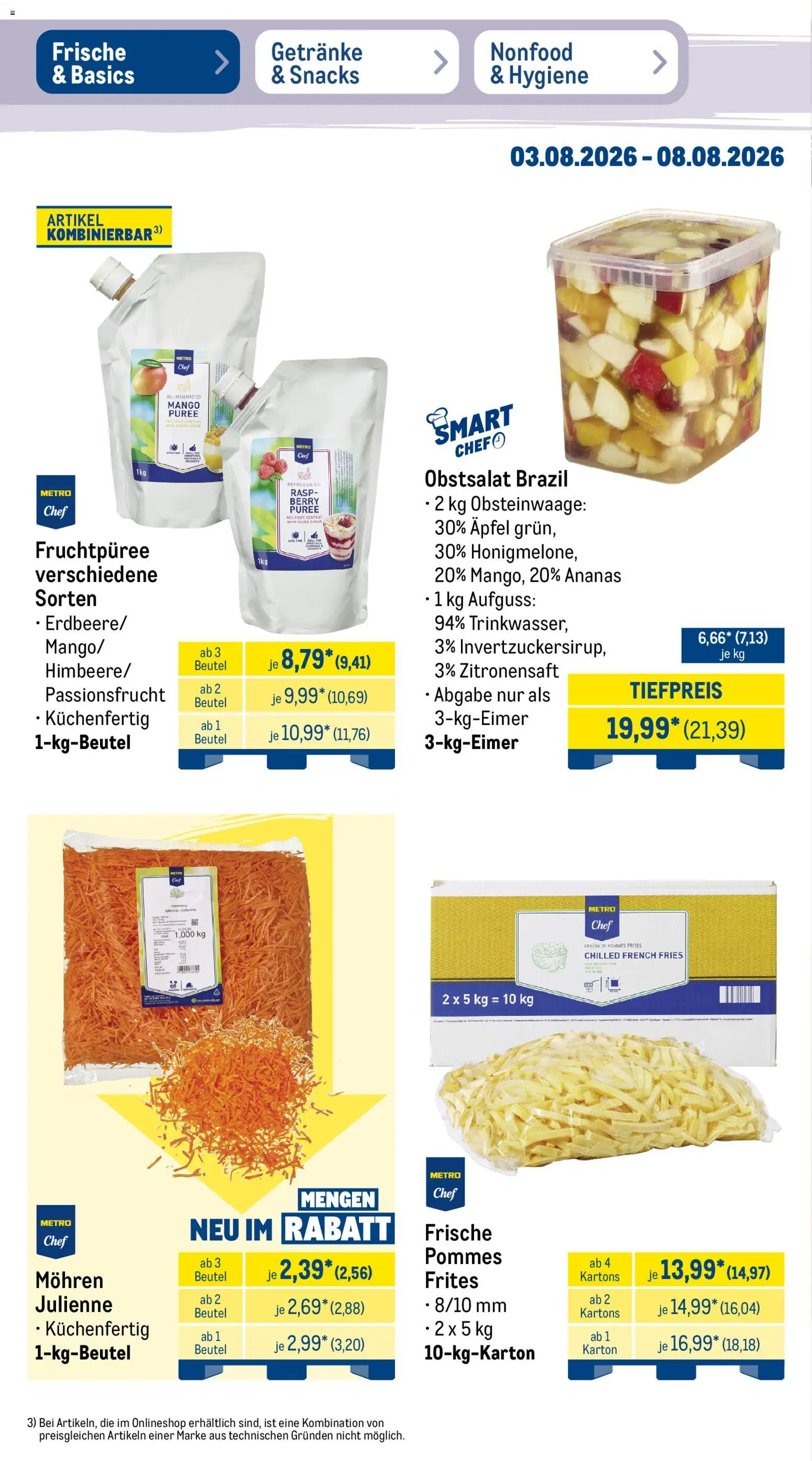 Metro Prospekt – gültig ab 03.08.2026 | Seite: 10 | Produkte: Pommes, Pommes frites, Mohren, Mango
