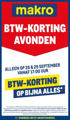Makro folder - BTW korting - Voorbeeld van een folder van Makro, geldig van 28-09-2026