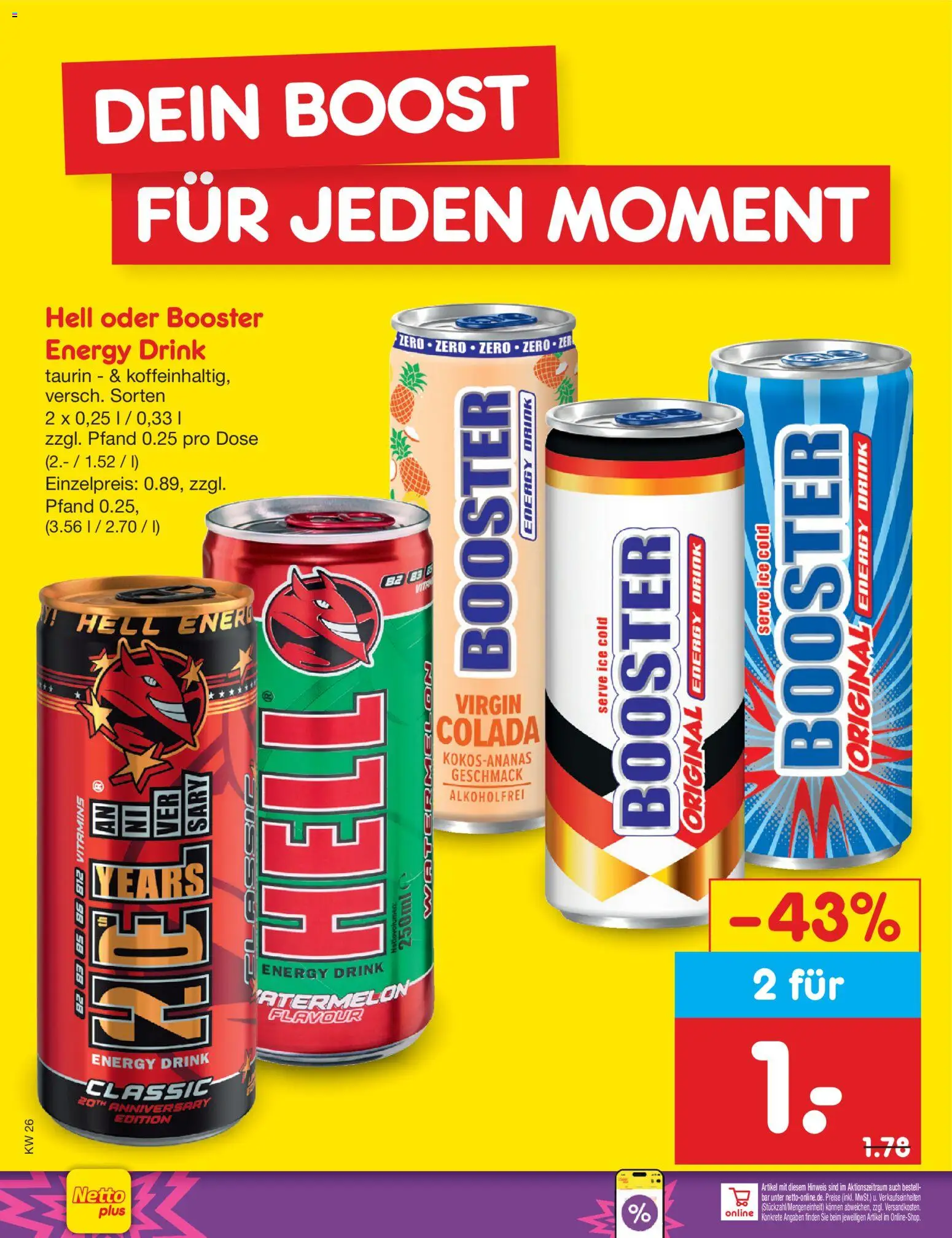Netto Marken-Discount Sonderbeilage – gültig ab 26.06.2026 | Seite: 1 | Produkte: Energy