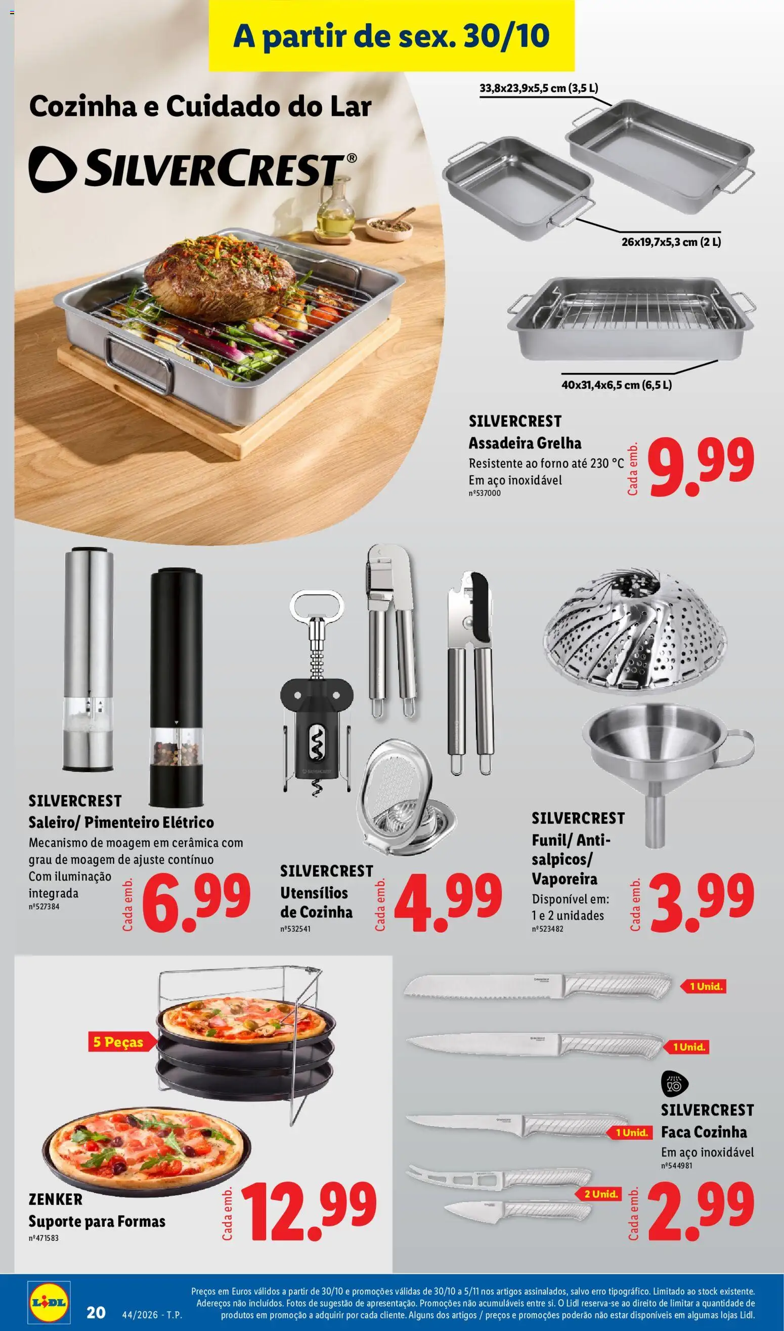 Lidl Promoções Fim de Semana │ válido de 30/10/2026 | Página: 20 | Produtos: Forno, Faca, Iluminação