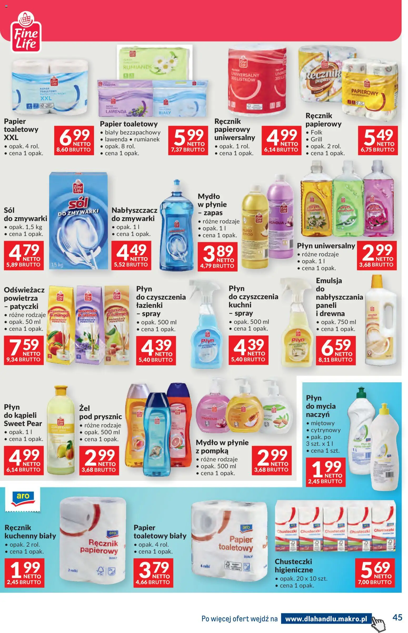 Makro gazetka - Dystrybucja do sklepów od 14.04.2026 | Strona: 45 | Produkty: Odświeżacz, Papier toaletowy, Mleko, Mydło