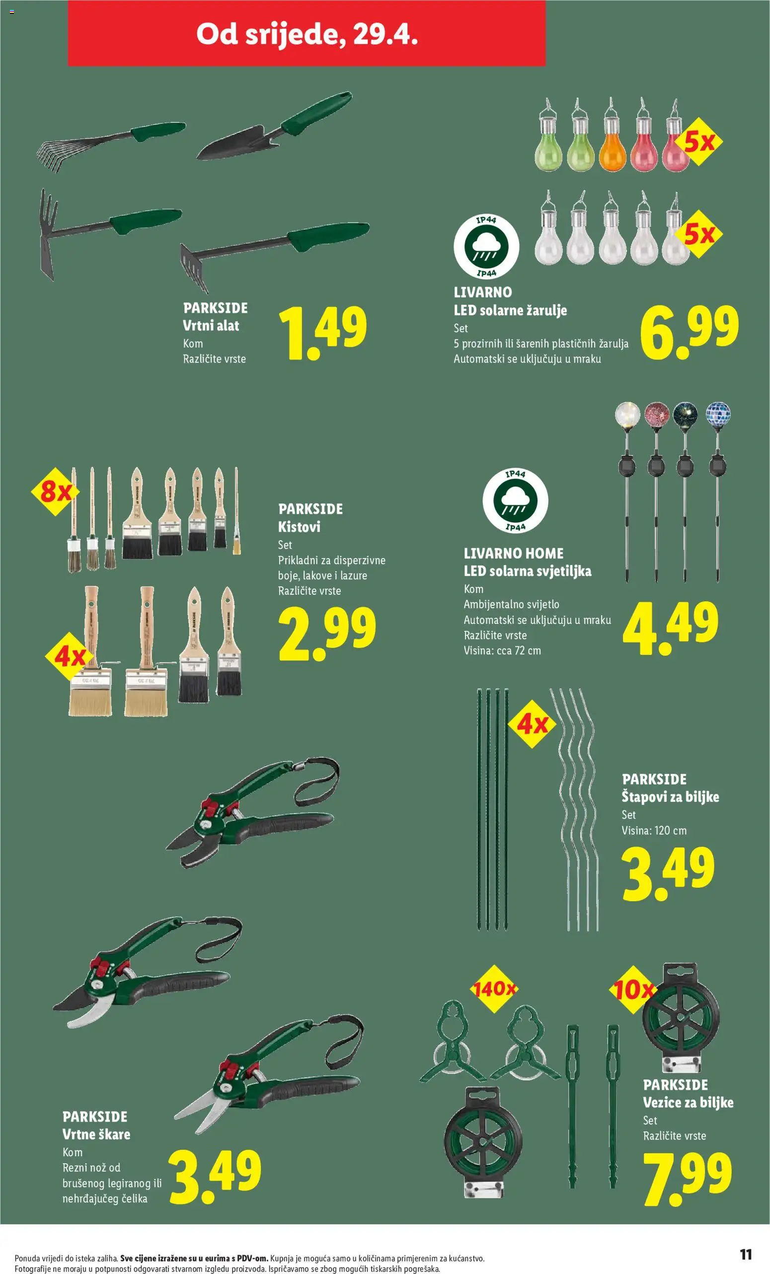 Lidl katalog | vrijedi od 11.05.2026 | Stranica: 11 | Proizvodi: Svjetiljka, Nož, Alat, Parkside