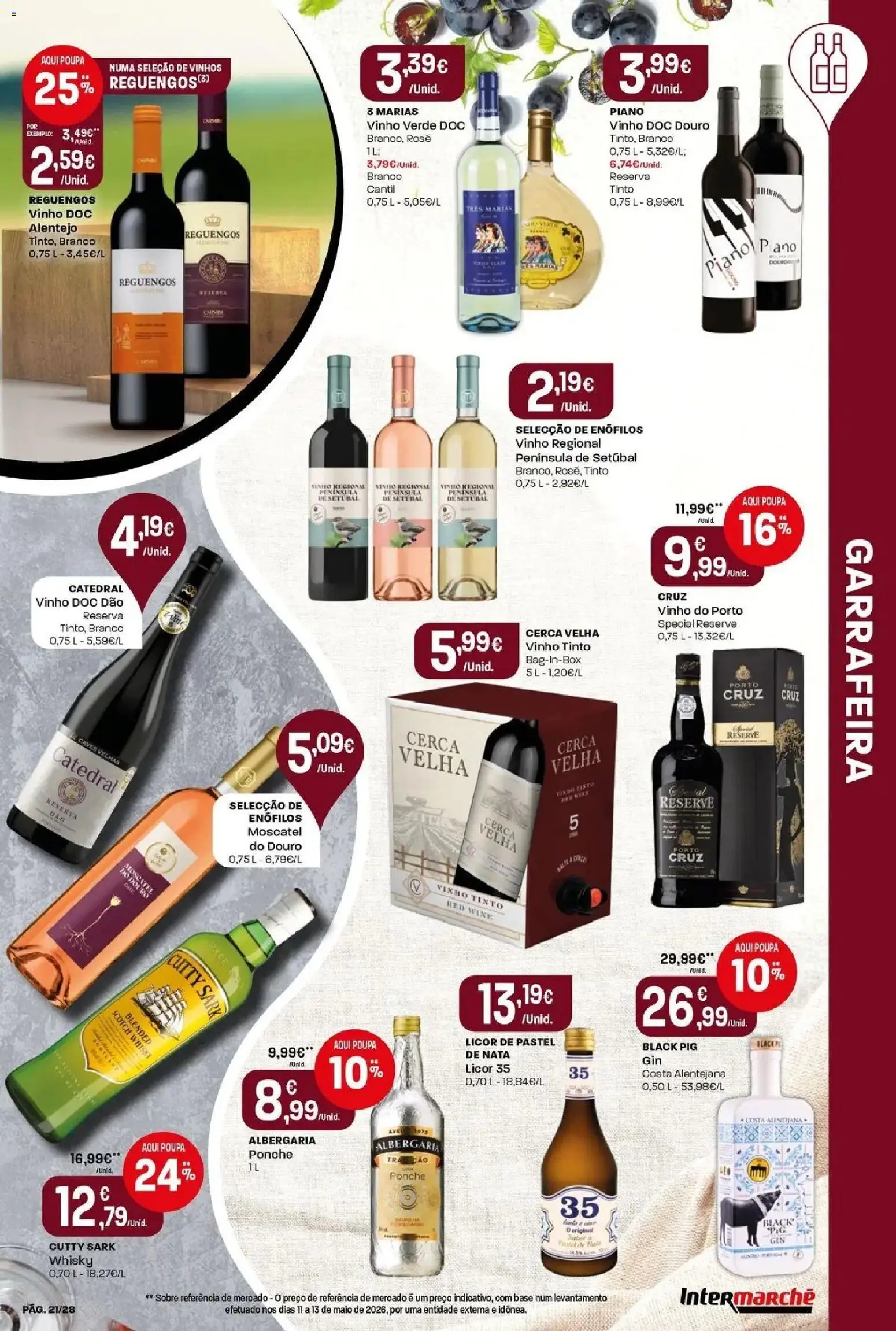 Intermarché - Isto é que são preços BAIXOS │ válido de 18/06/2026 | Página: 21 | Produtos: Whisky, Base, Vinho, Vinho tinto