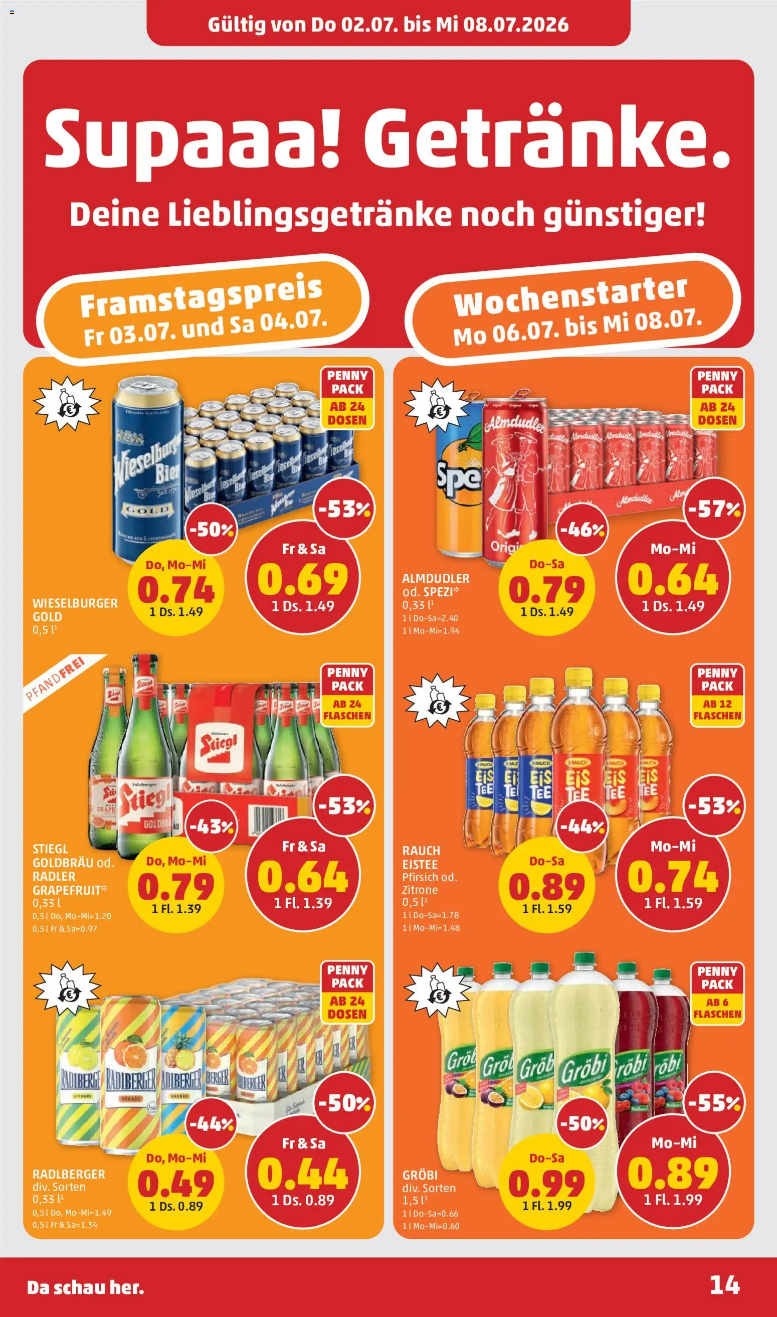 Penny Markt Flugblatt gültig ab 02.07.2026 | Seite: 14 | Produkte: Grapefruit, Zitrone, Pfirsich