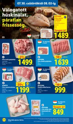Lidl akciós újság - amely érvényes a következő dátumtól: 2026.07.30. | Oldal: 6 | Termékek: Darált pulykahús, Császárszalonna, Afrikai harcsa, Pulykahus