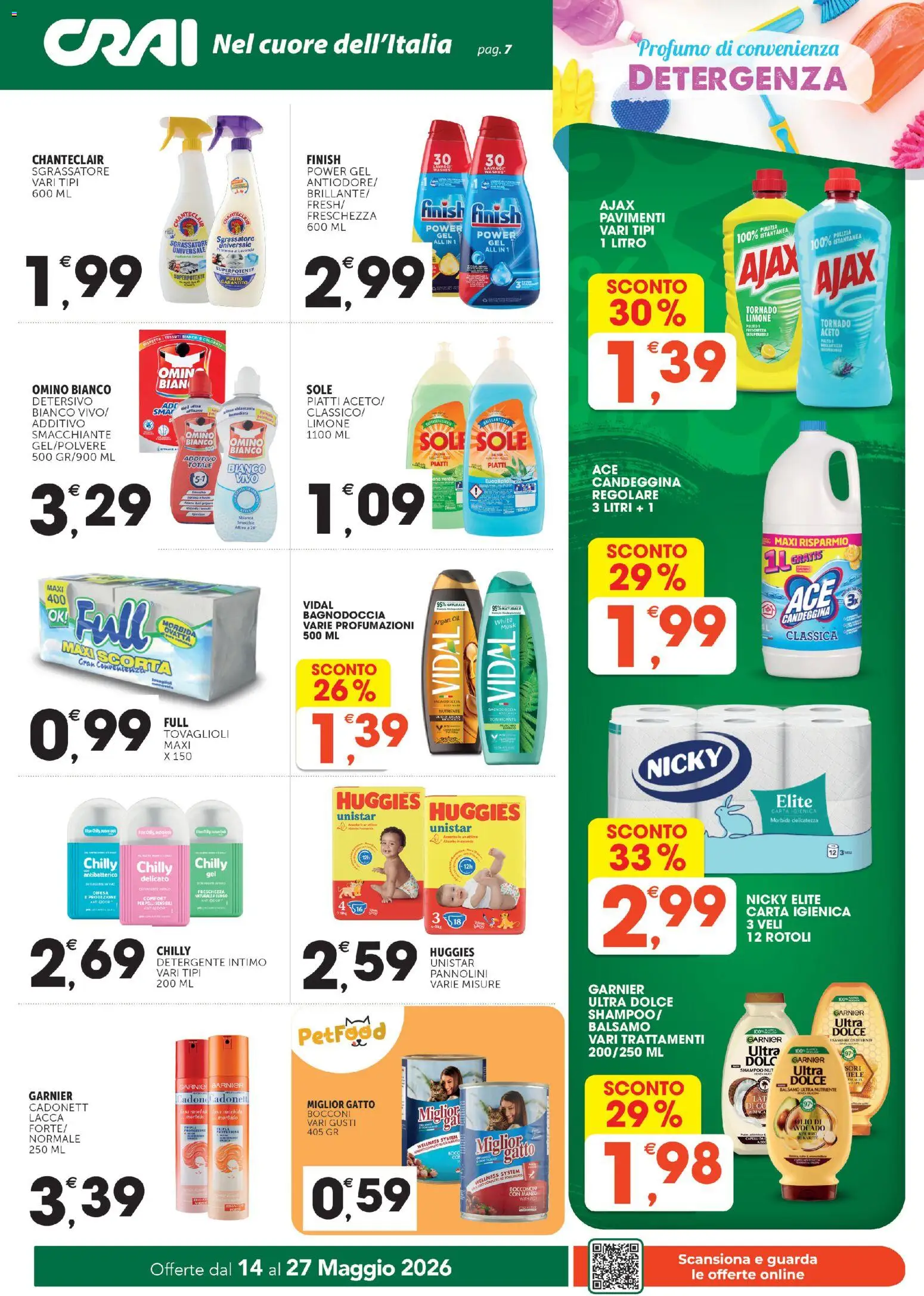 Volantino CRAI del 14.05.2026 | Pagina: 7 | Prodotti: Carta igienica, Aceto, Lavanda, Profumo