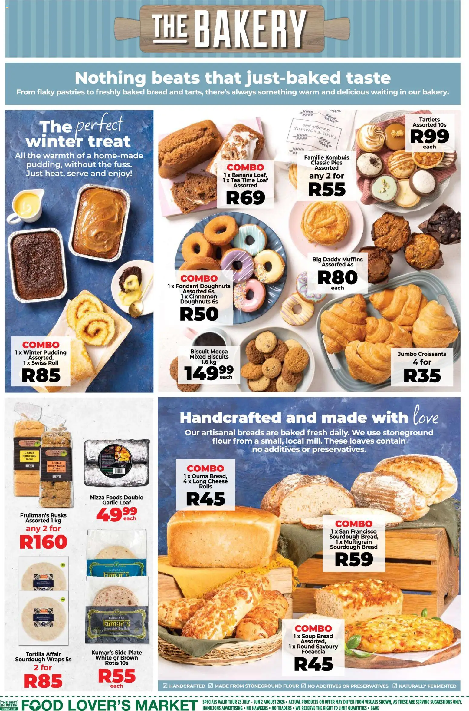 New Food Lover's Market catalogue – valid from 23/07/2026 | Page: 5 | Products: Flour, Plate, Biscuits, Tea