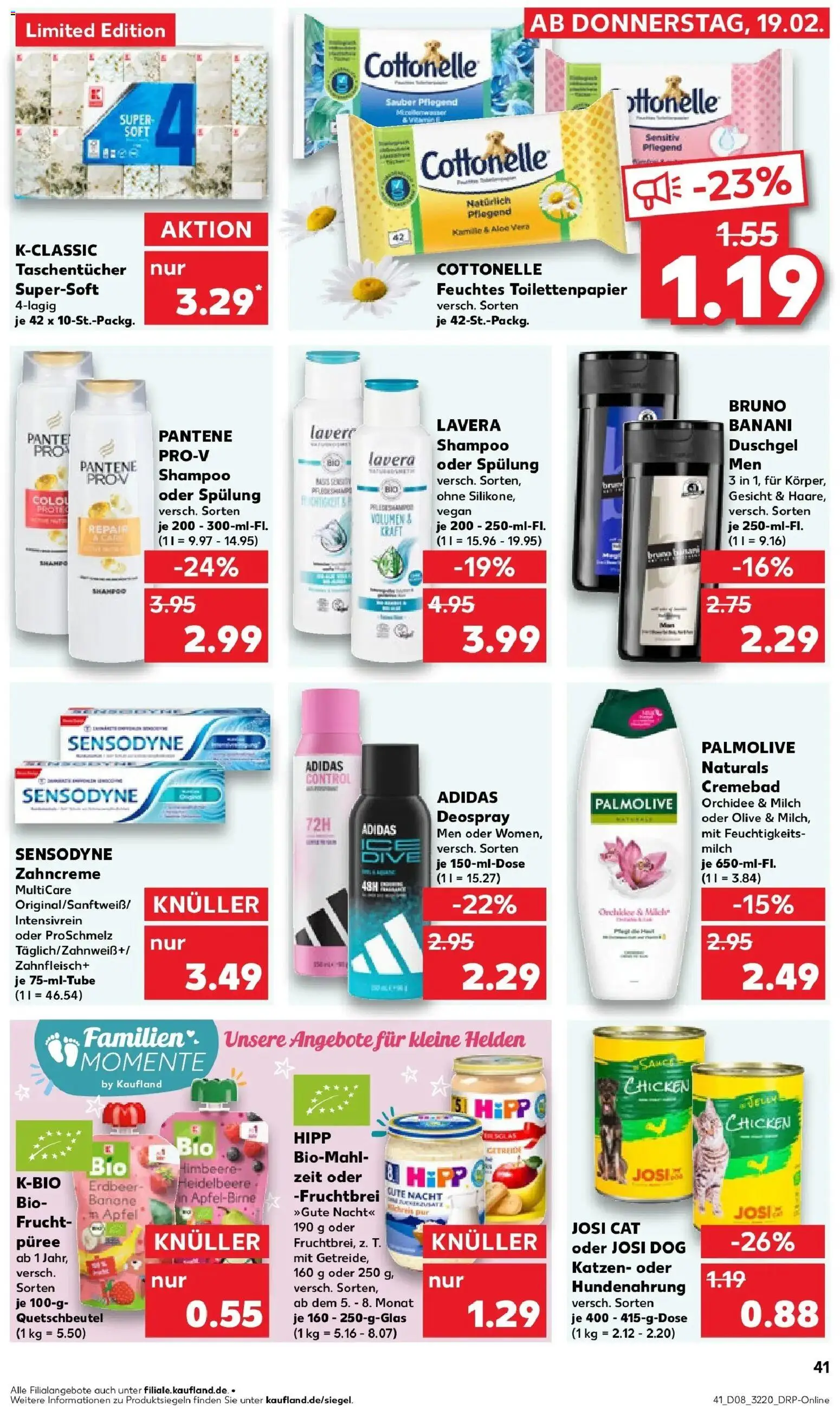 Kaufland prospekt Dresden	 – gültig ab 22.02.2026 | Seite: 41 | Produkte: Shampoo, Deodorant, Toilettenpapier, Feuchtes Toilettenpapier