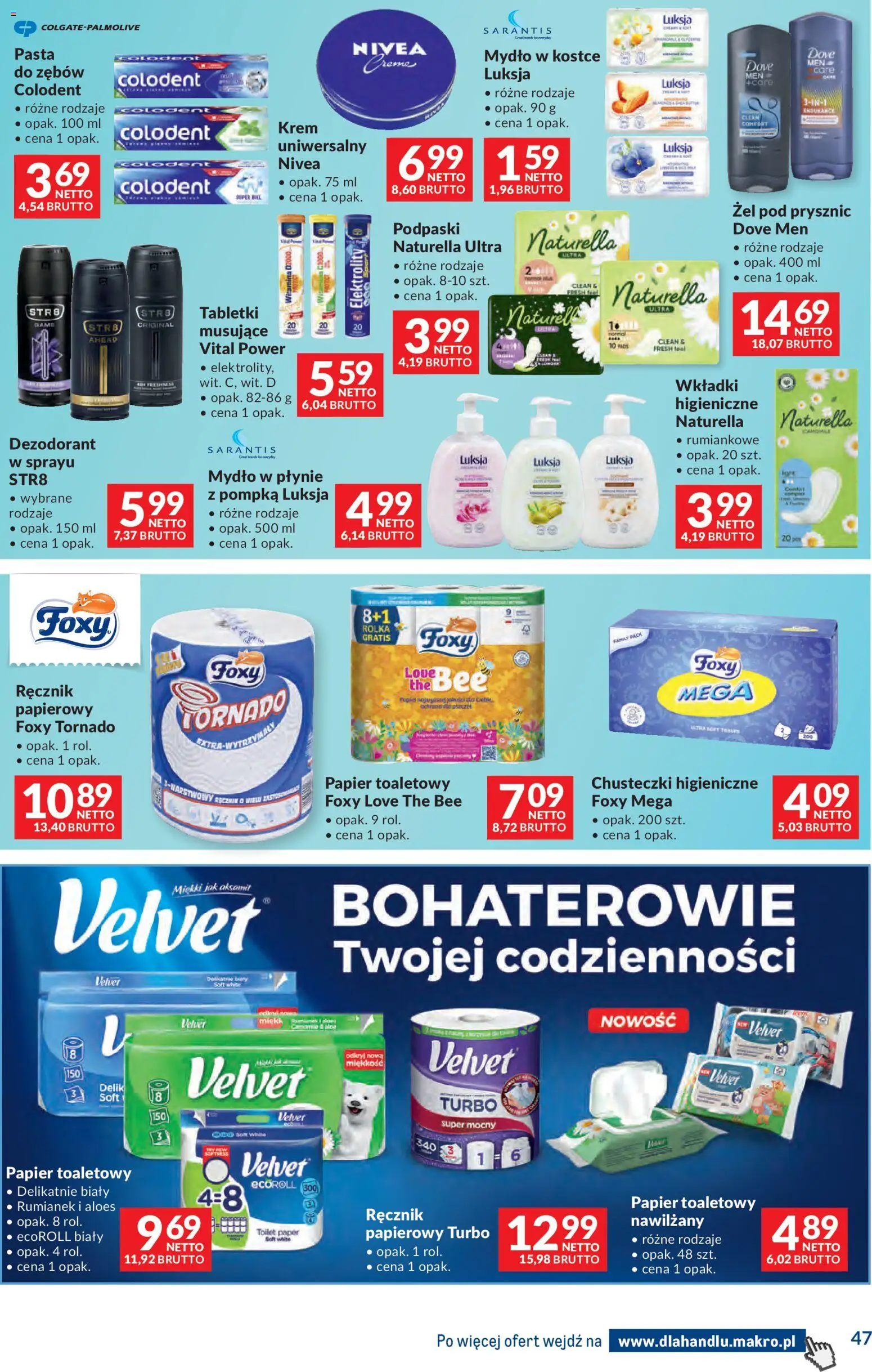 Makro gazetka - Dystrybucja do sklepów od 14.04.2026 | Strona: 47 | Produkty: Papier toaletowy, Aloes, Prysznic, Krem