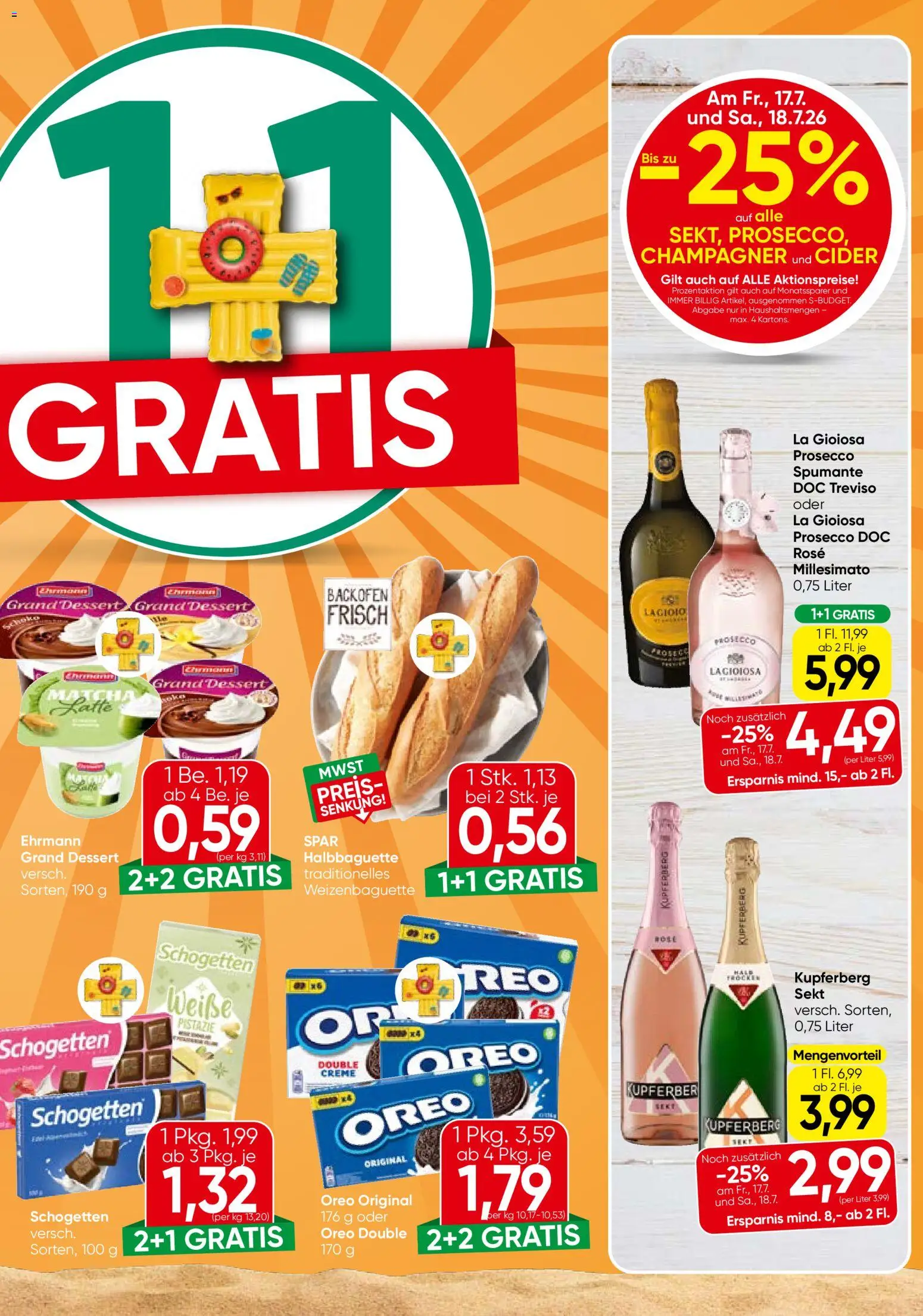 Eurospar Flugblatt gültig ab 16.07.2026 | Seite: 9 | Produkte: Pistazie, Prosecco, Creme