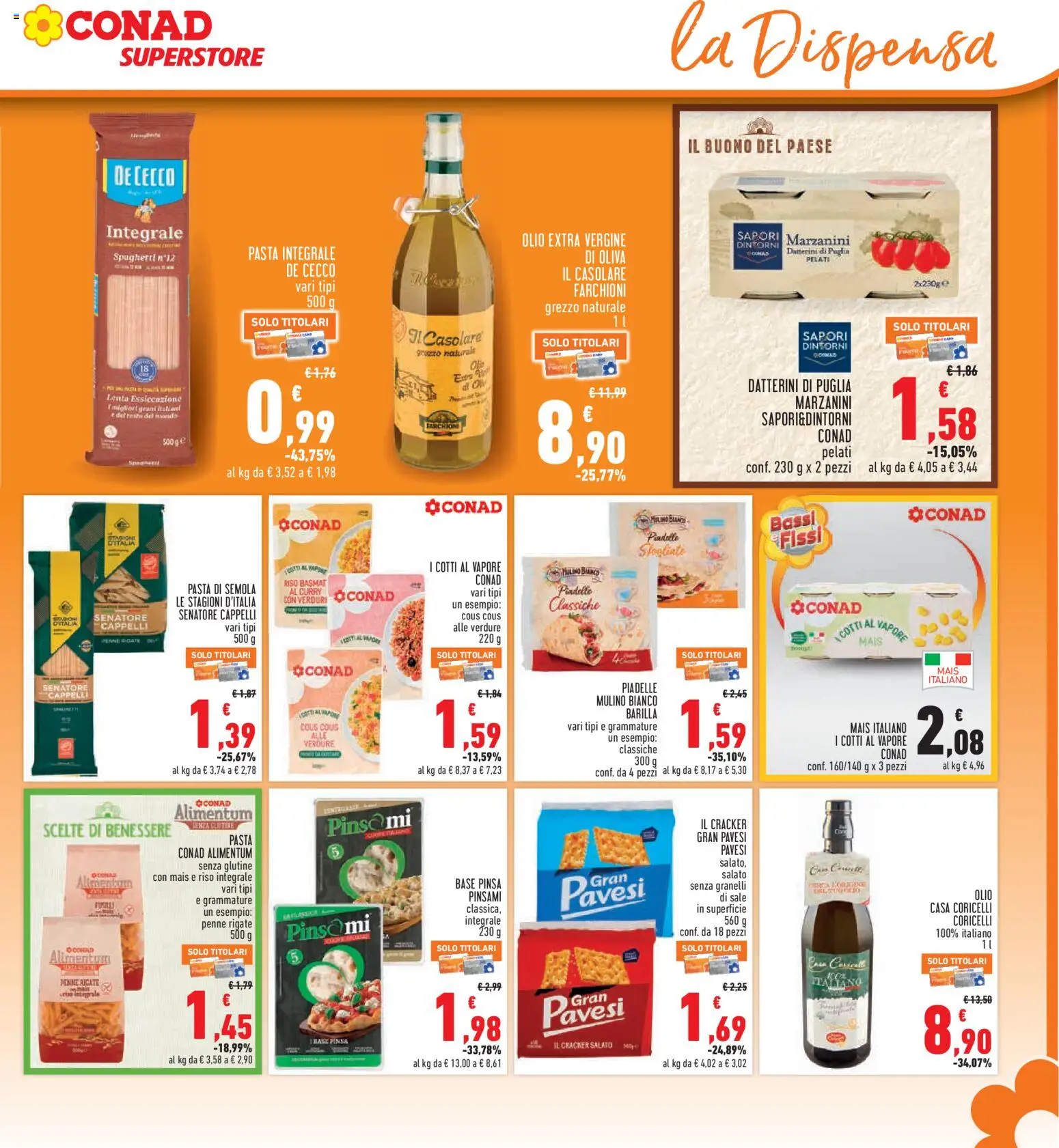 Volantino Conad del 13/08/2026 | Pagina: 13 | Prodotti: Senza glutine, Riso Basmati, Pasta, Olio extra vergine