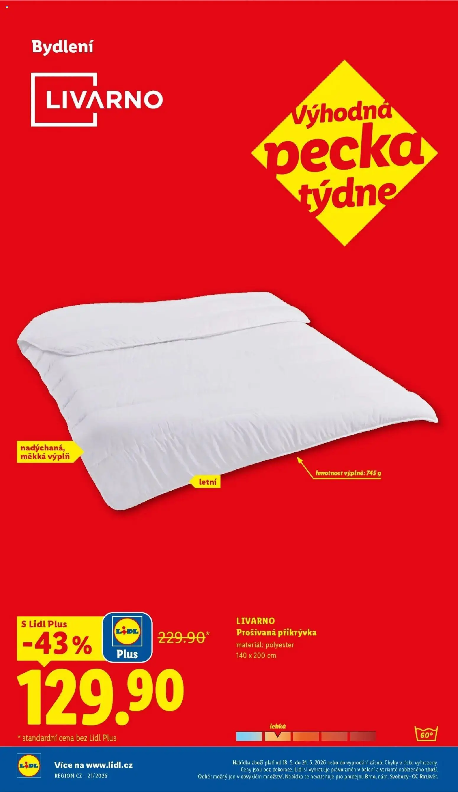 Lidl aktuální leták od 18.05.2026 | Strana: 8 | Produkty: Přikrývka