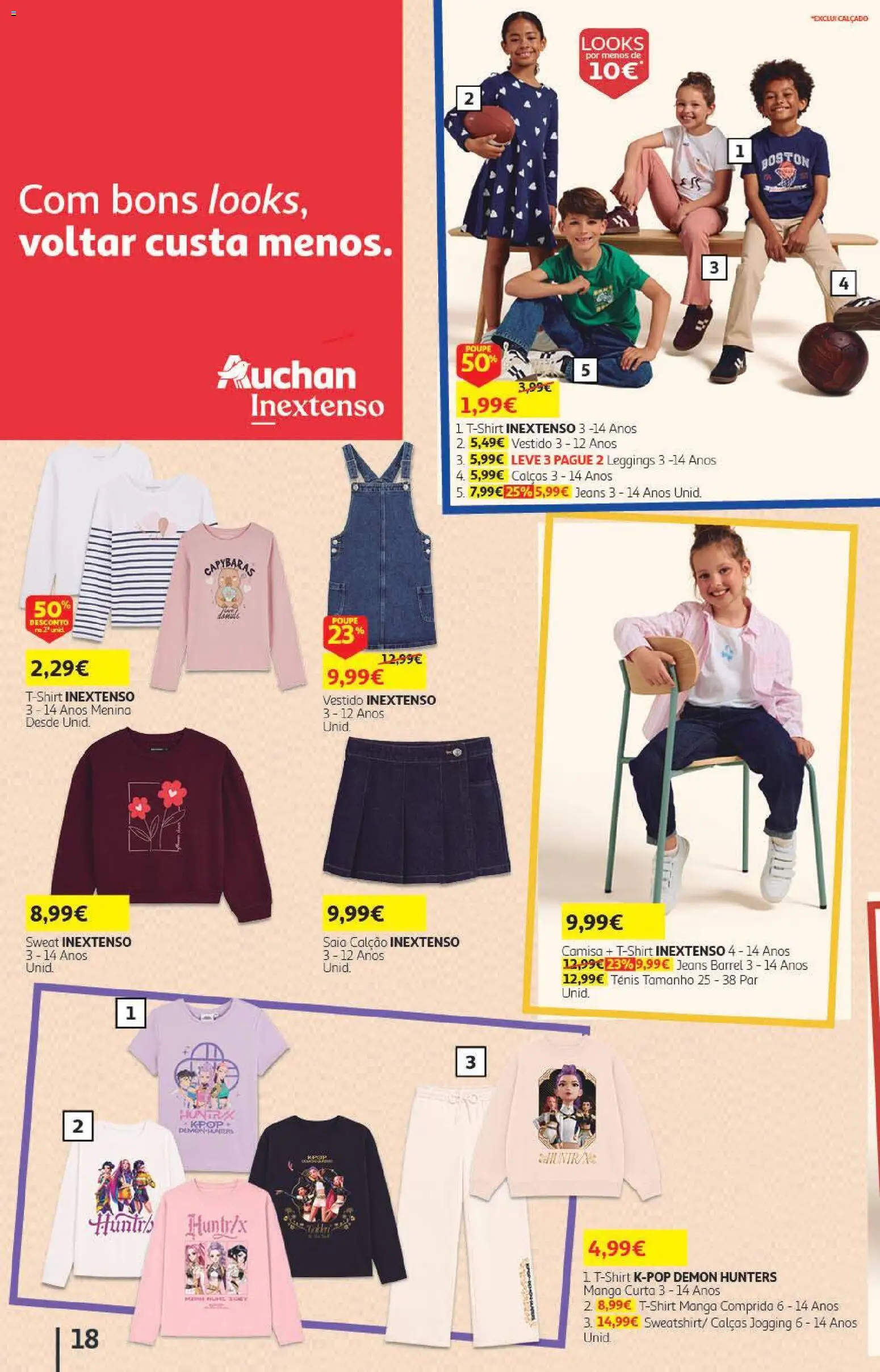 Auchan - Folheto Escolar  Têxtil Criança │ válido de 04/09/2026 | Página: 18 | Produtos: Vestido, Calças, Calção, Leggings