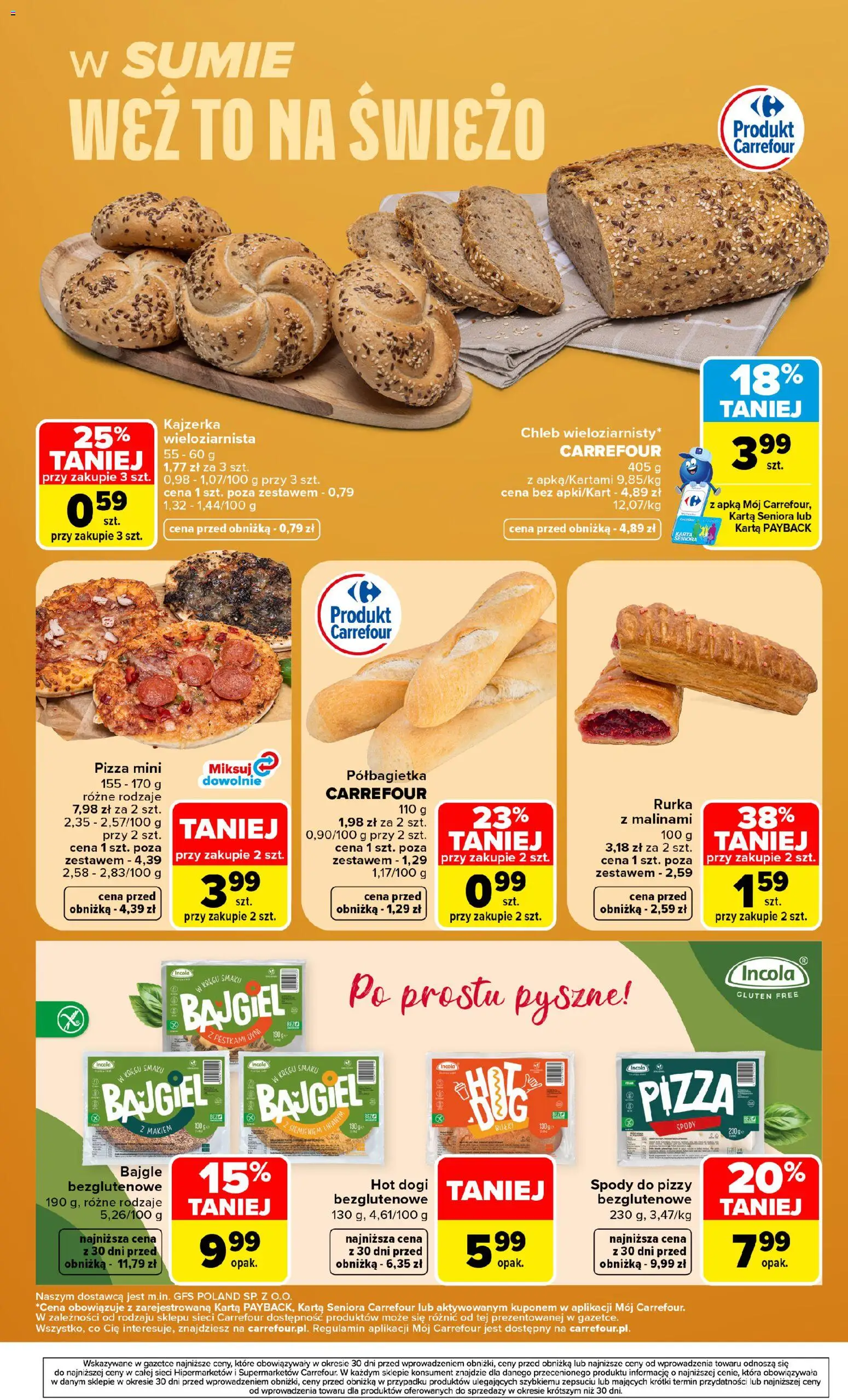 Carrefour gazetka - Weź to na świeżo od 17.08.2026 | Strona: 5 | Produkty: Spody do pizzy, Kajzerka, Chleb, Pizza