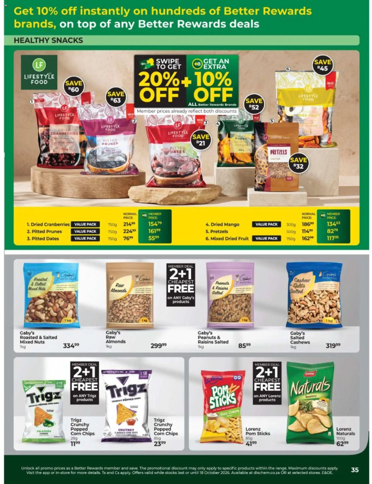 New Dis-Chem catalogue – valid from 15/09/2026 | Page: 35 | Products: Dates, Cranberries, Cashews, Snacks