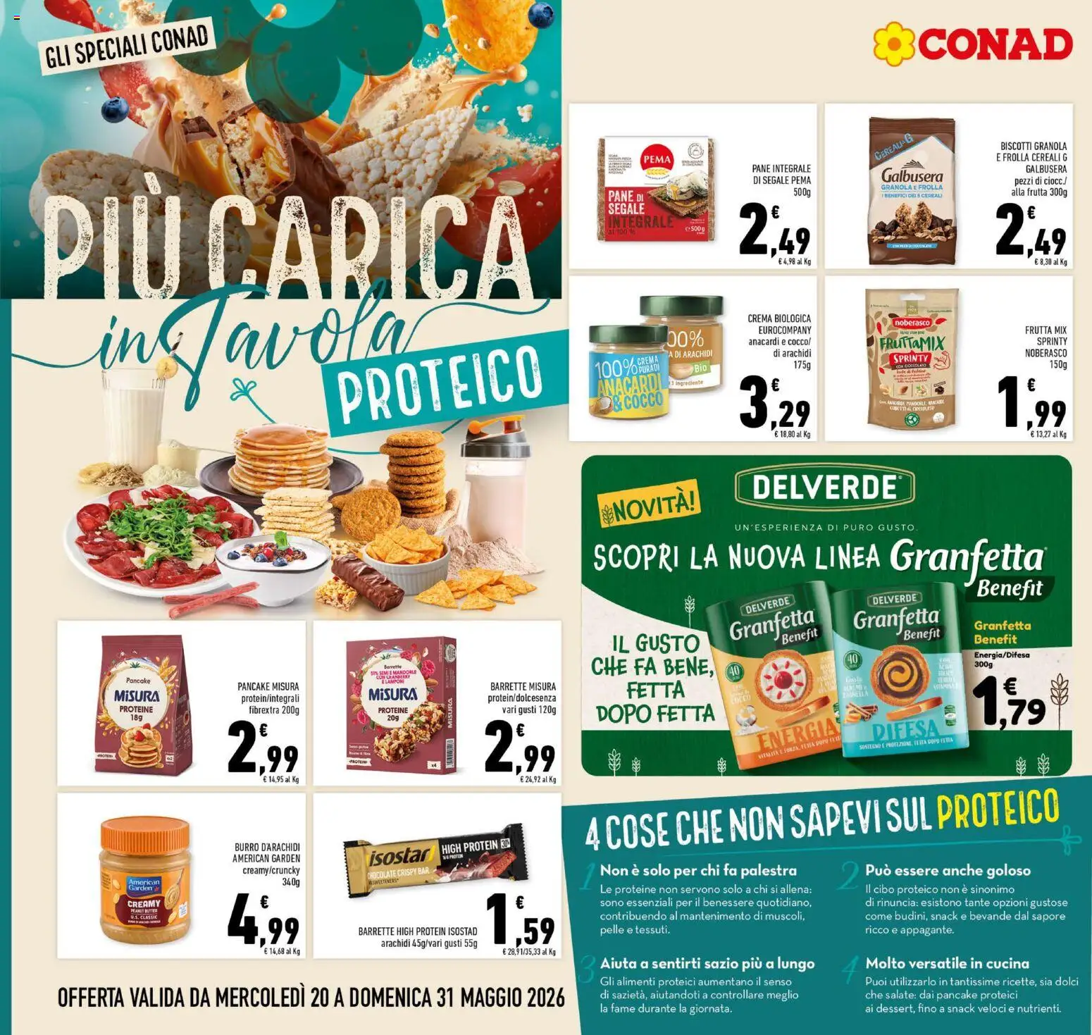 Volantino Conad del 20.05.2026 | Pagina: 10 | Prodotti: Crema, Pane, Burro, Anacardi