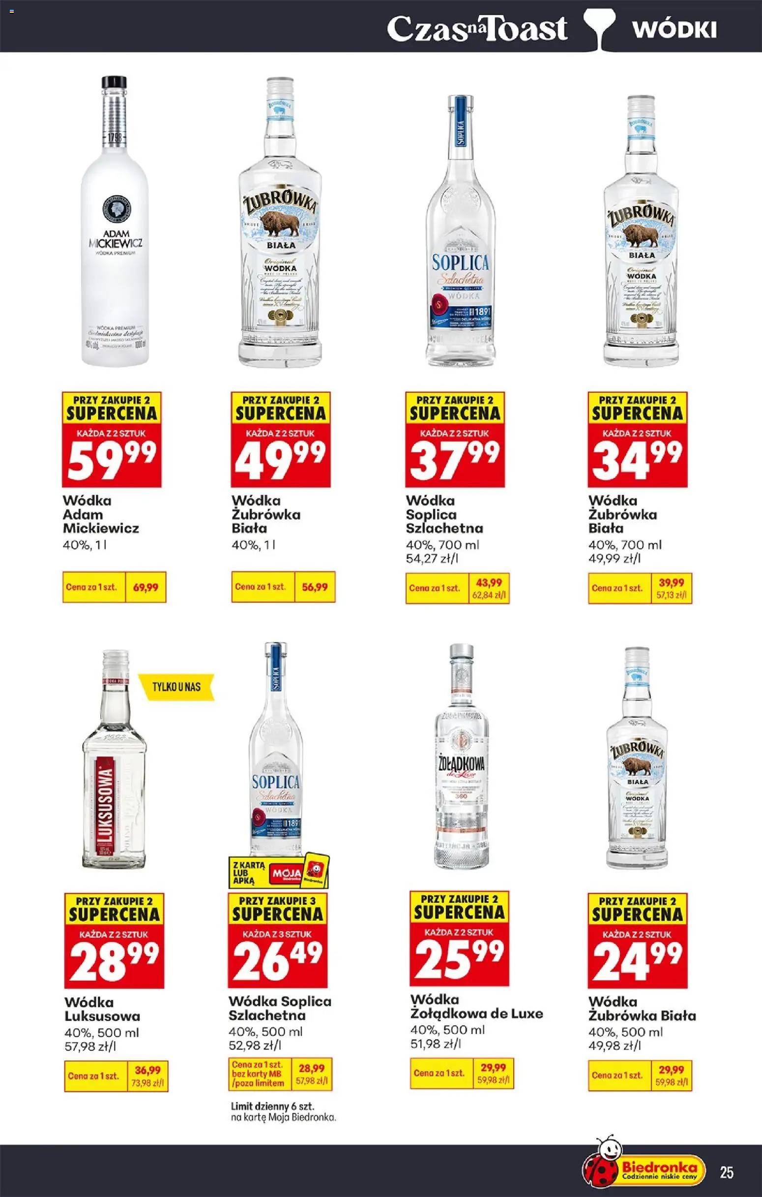 Biedronka Polsko leták - Czas na toast od 27.07.2026 | Strana: 25 | Produkty: Zubrowka, Karty