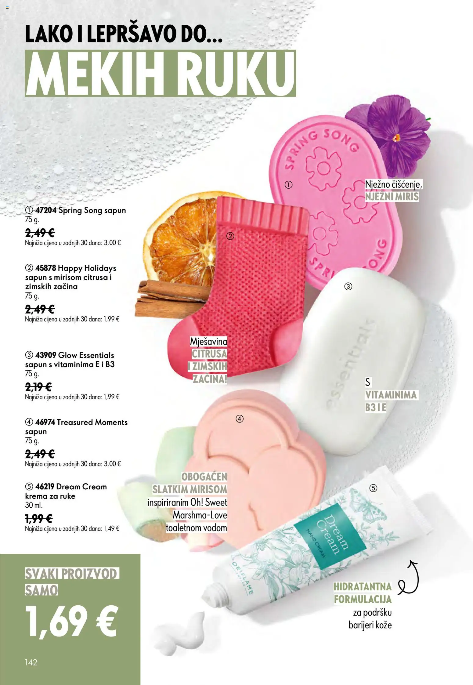 Oriflame katalog | vrijedi od 24.06.2026 | Stranica: 142 | Proizvodi: Miris, Krema za ruke, Sapun, Krema