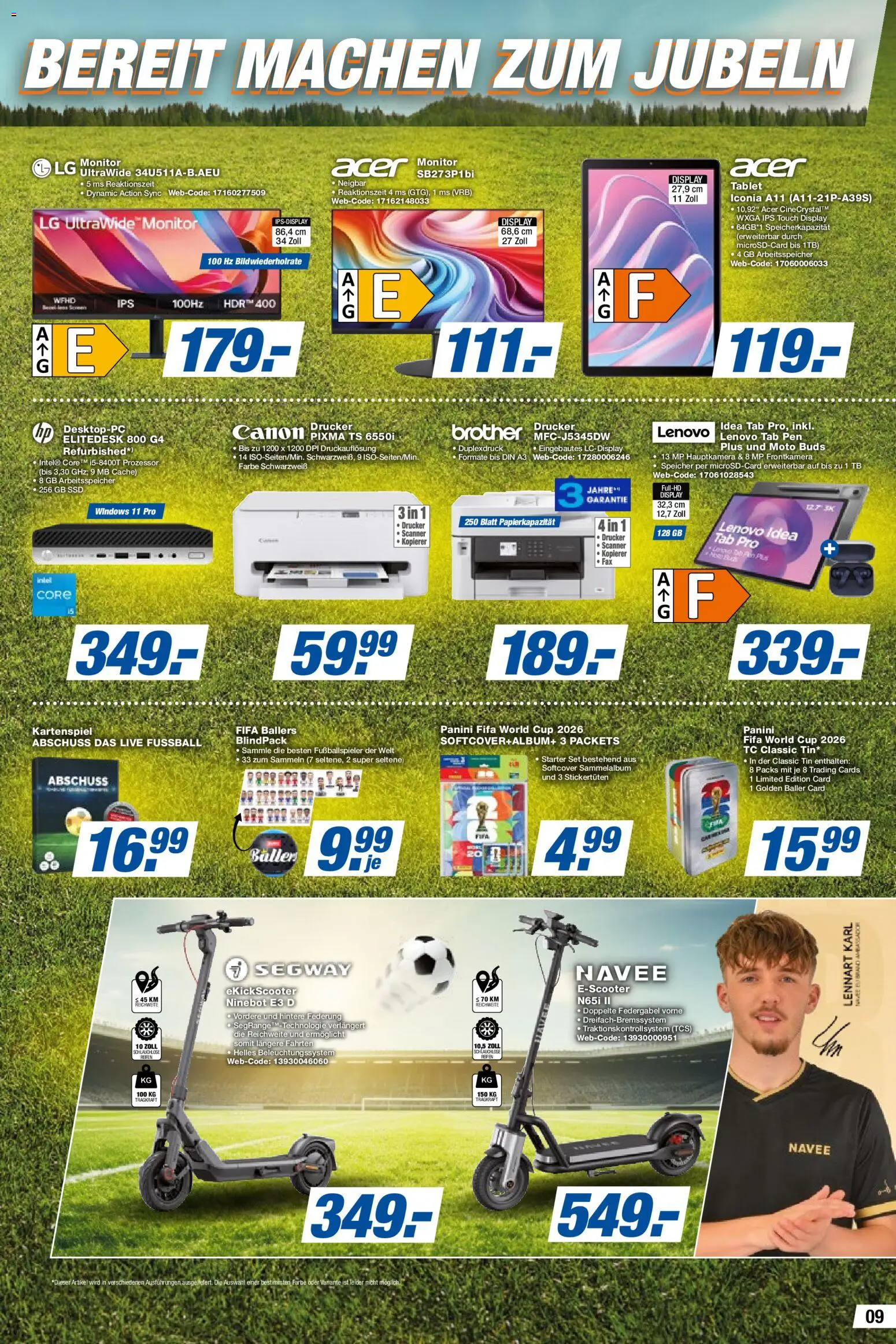 Expert Prospekt – gültig ab 05.06.2026 | Seite: 9 | Produkte: Becel, Fußball, Tablet, Drucker
