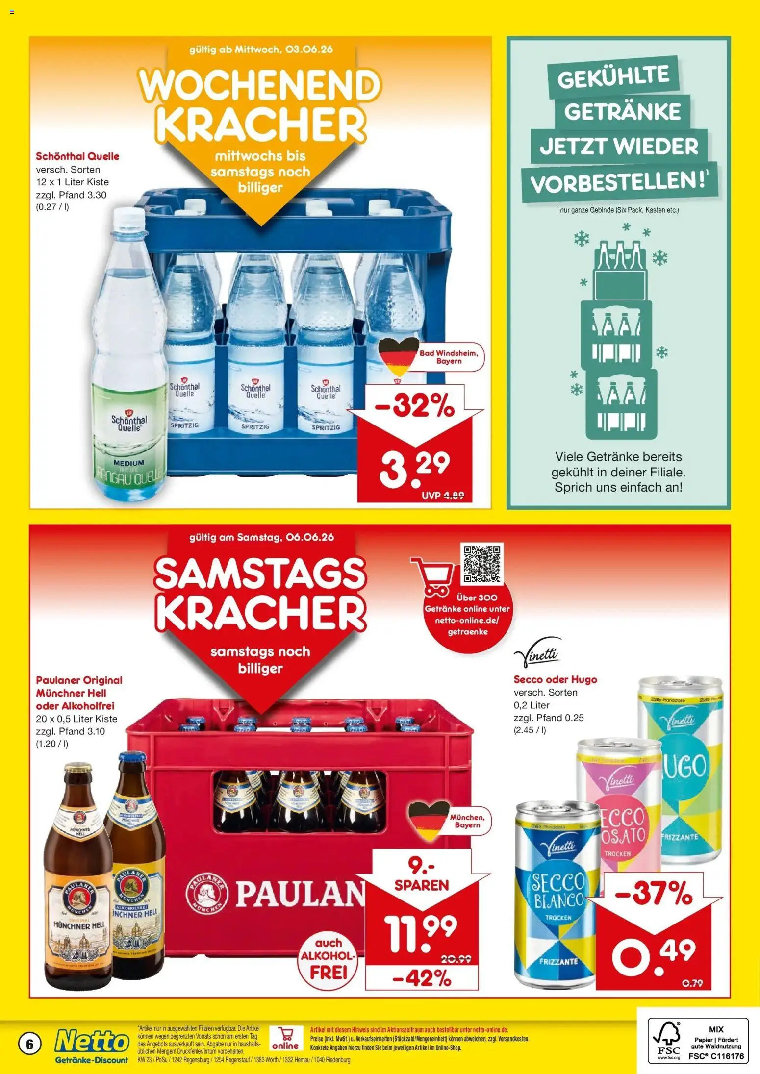 Netto Marken-Discount Prospekt Regenstauf – gültig ab 01.06.2026 | Seite: 6 | Produkte: Bad, Hugo, Paulaner