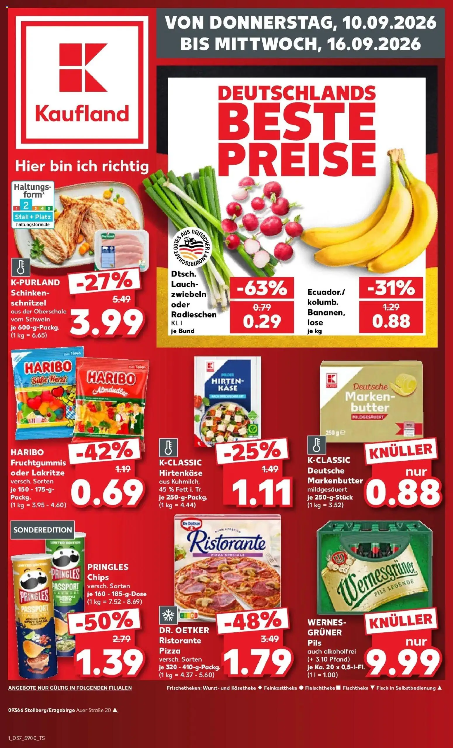 Prospekt Kaufland ab 10.09.2026 » Angebote Online zum Blättern | Seite: 1 | Produkte: Butter, Käse, Schnitzel, Pizza