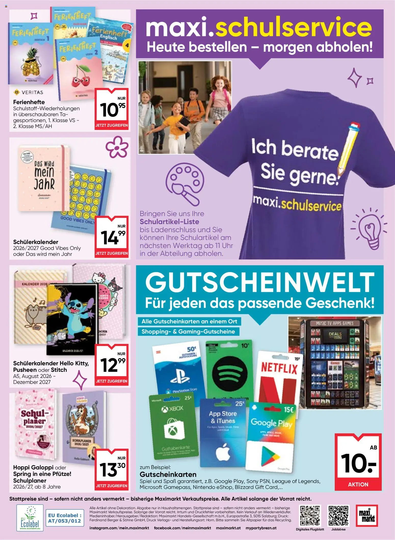 Maximarkt Back To School gültig ab 24.08.2026 | Seite: 20 | Produkte: Uhr, TV, Xbox, Spiel