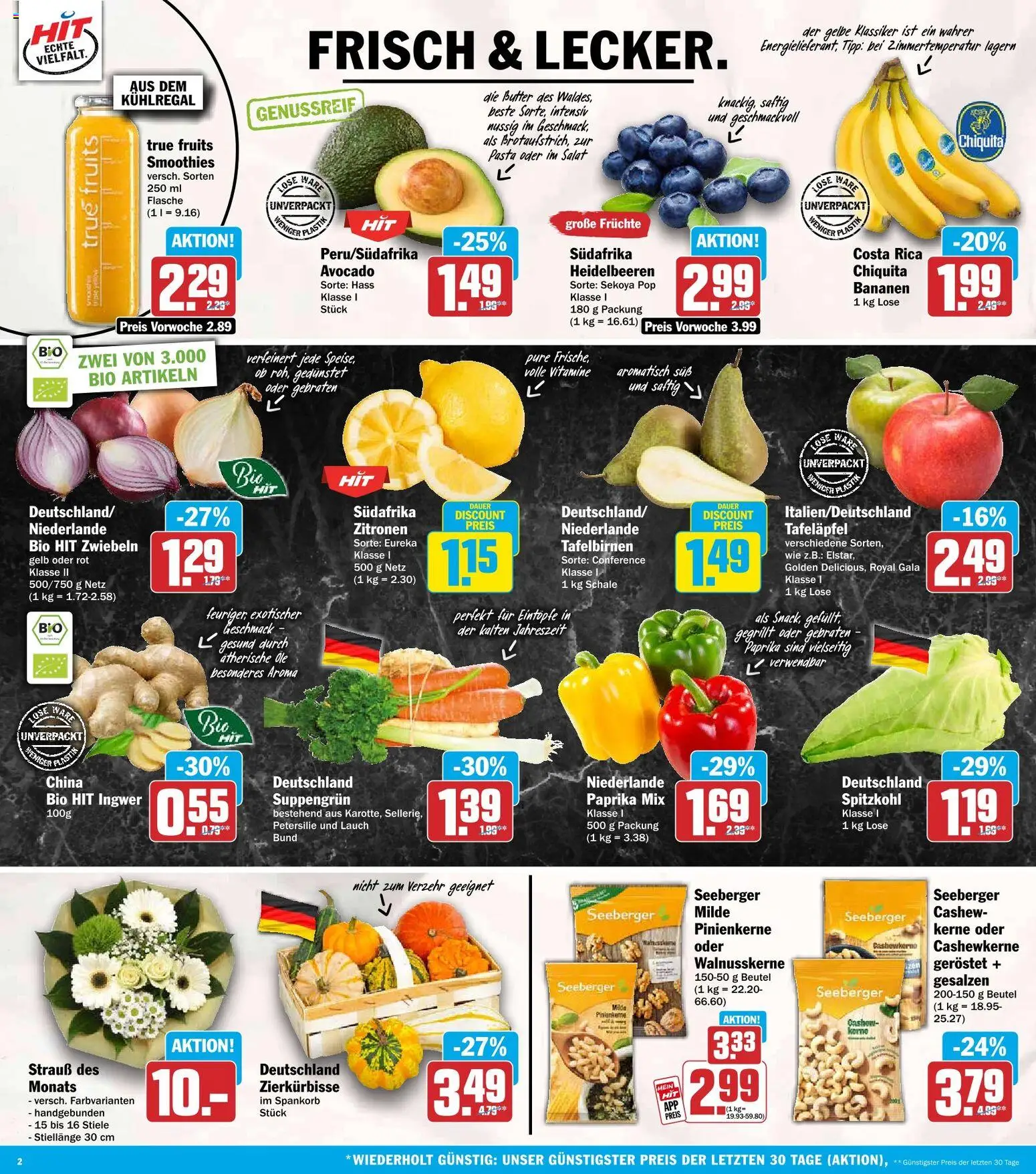 HIT Prospekt – gültig ab 14.09.2026 | Seite: 2 | Produkte: Butter, Bananen, Cashew, Petersilie