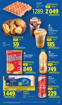 ARGUS Világos sör, Alkoholtartalom: 5%, +50 Ft betétdíj, 500 ml; 1 l = 458 Ft - amely érvényes a következő dátumtól: 14.05.2026 | Oldal: 3