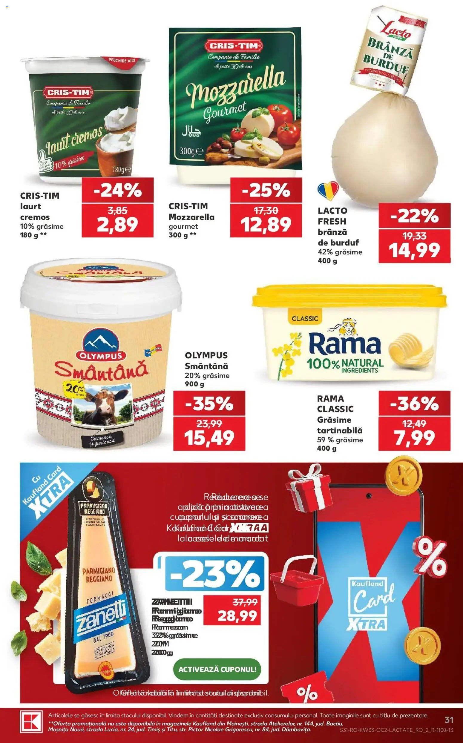 Kaufland Sfântu Gheorghe 12.08.2026 - Revista si Oferta | Pagină: 31 | Produse: Mozzarella, Brânză, Pește, Rama
