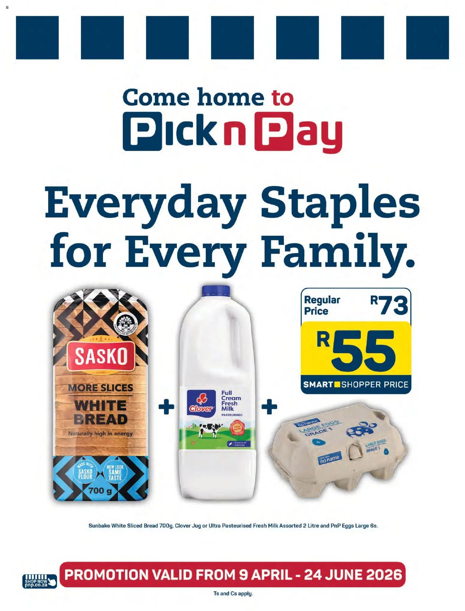 New Pick n Pay catalogue – valid from 01.06.2026 | Page: 5 | Products: Milk, Eggs, Bread, Cream