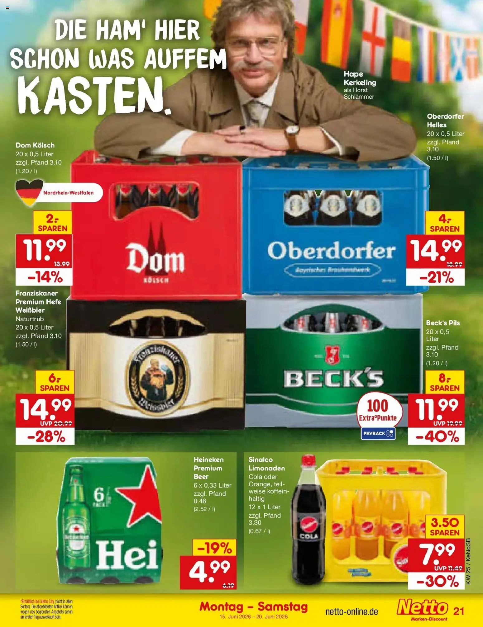 Netto Marken-Discount Prospekt Bonn – gültig ab 15.06.2026 | Seite: 27 | Produkte: Cola, Pils, Heineken, Hefe weissbier