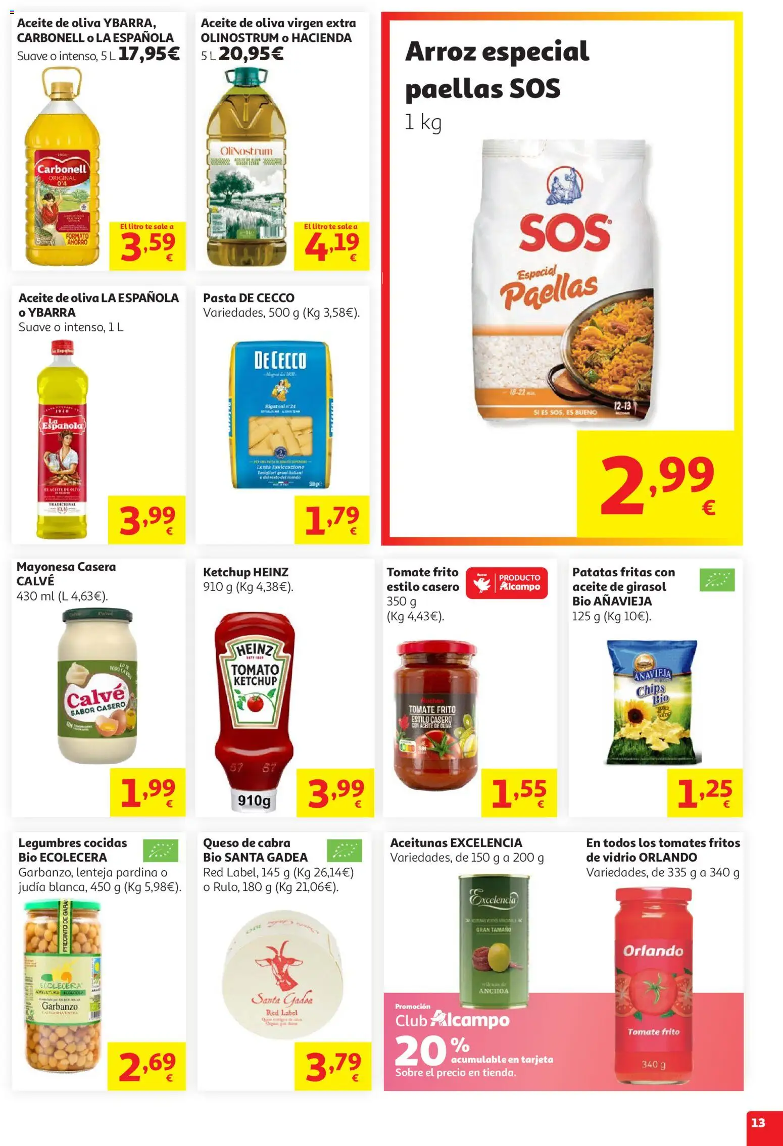 Alcampo HG Nacional Litoral │ válido desde el 15/07/2026 | Página: 13 | Productos: Tomates, Arroz, Té, Anchoa