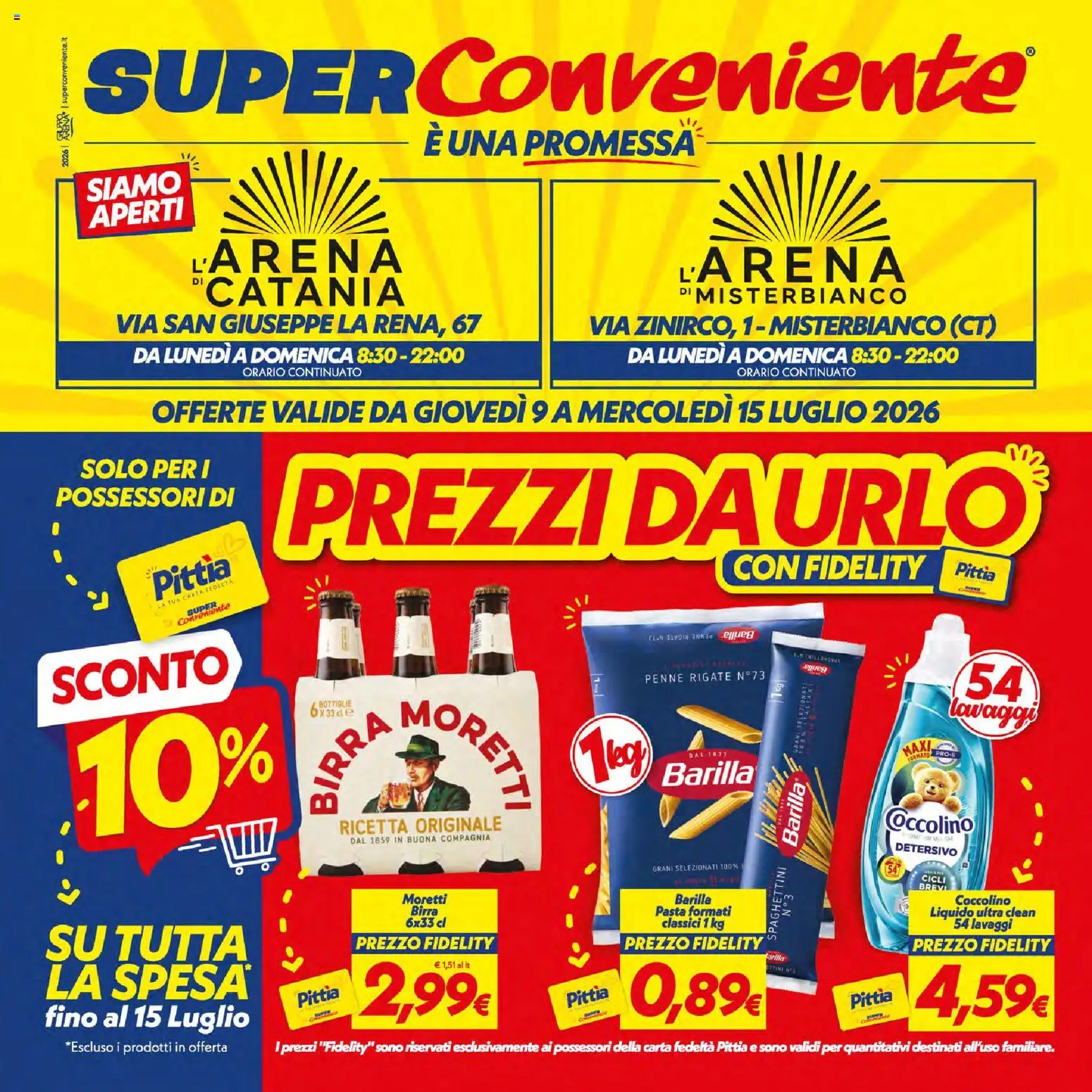 Volantino SuperConveniente del 09/07/2026 | Pagina: 1 | Prodotti: Birra, Pasta, Penne