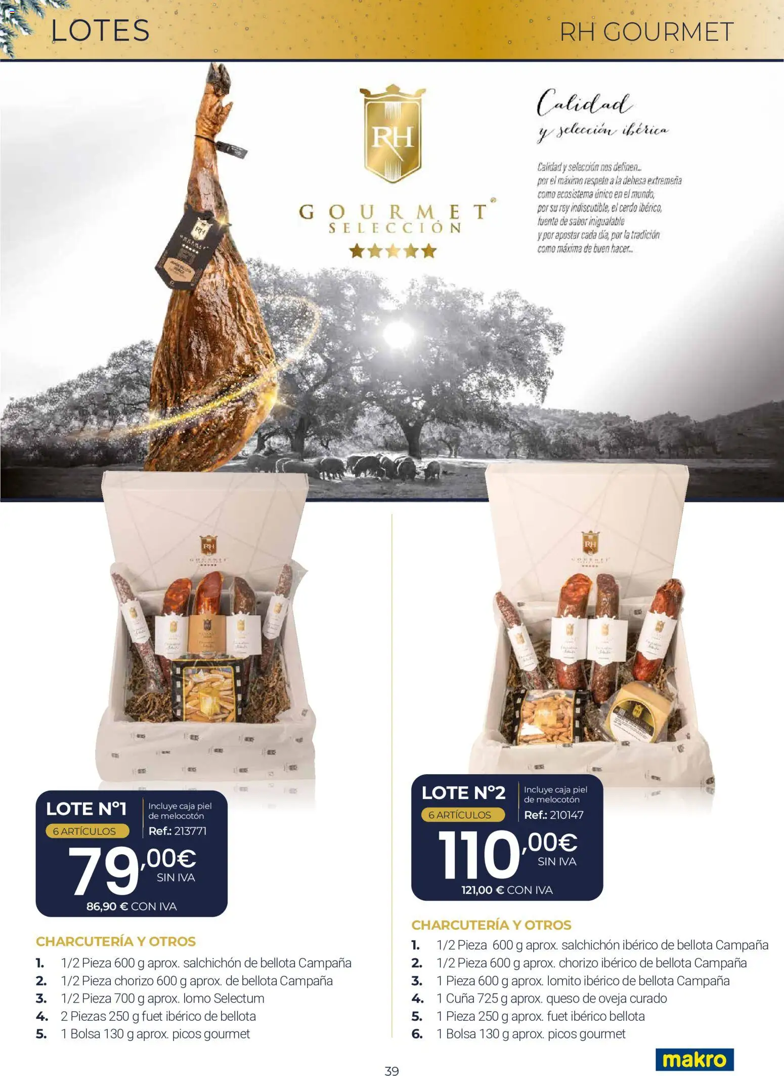 Makro Lotes y Cestas Navidad Centro │ válido desde el 03/09/2026 | Página: 39 | Productos: Queso de oveja, Queso, Lomo, Caja